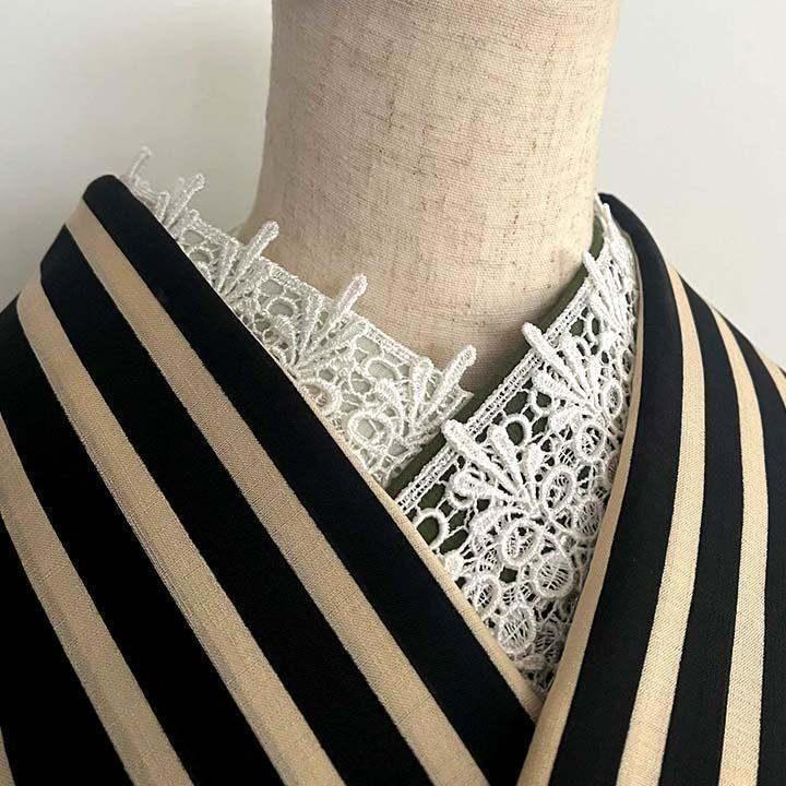 Ribbon Lace Half-Collar, Handmade Half-Collar, Obi Decoration, Kake-Eri, Date-Eri [2]