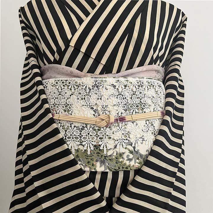 Ribbon Lace Half-Collar, Handmade Half-Collar, Obi Decoration, Kake-Eri, Date-Eri [2]