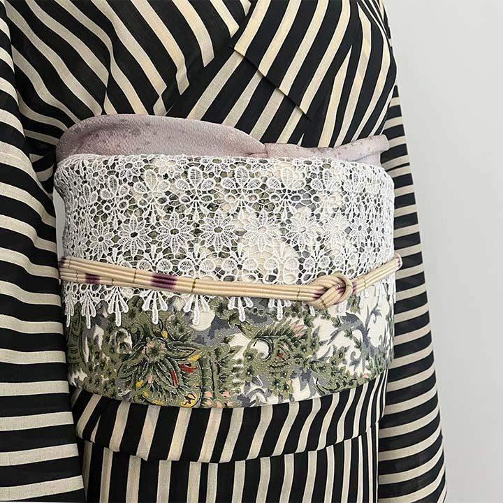 Ribbon Lace Half-Collar, Handmade Half-Collar, Obi Decoration, Kake-Eri, Date-Eri [2]