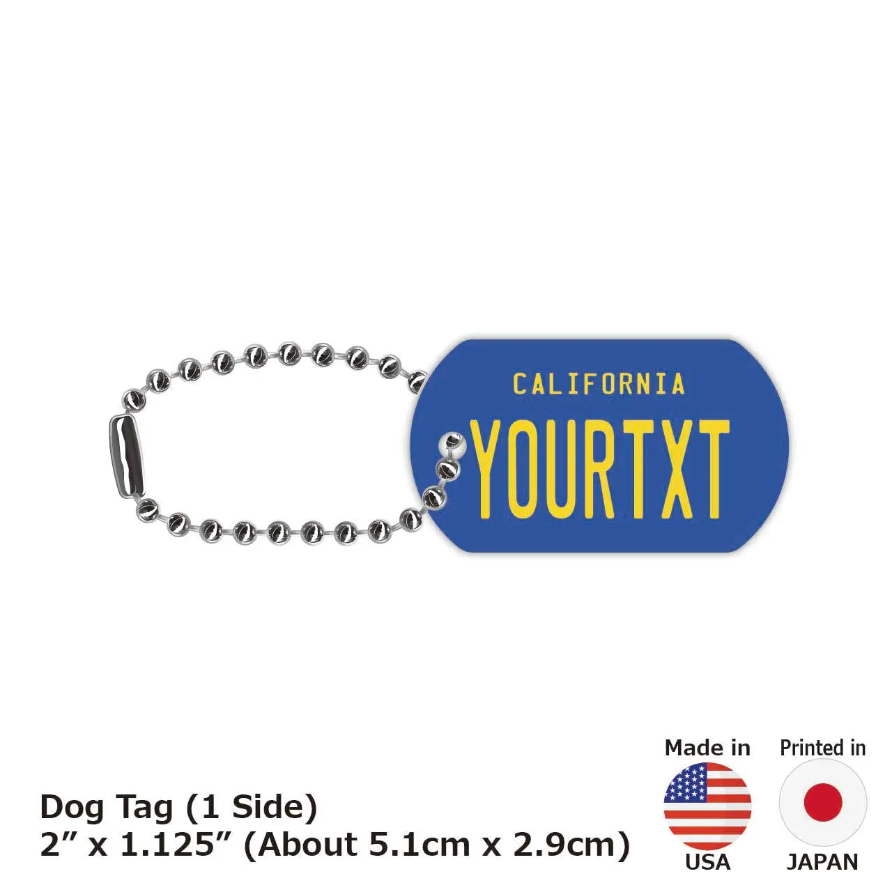 [Dog Tag] California 1970s/Original American License Plate Keychain