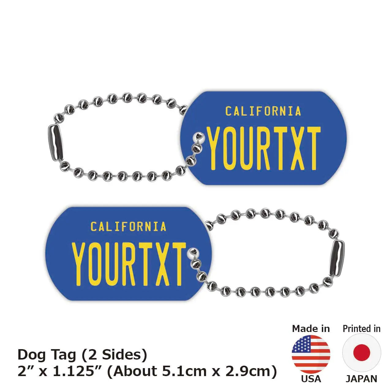 [Dog Tag] California 1970s/Original American License Plate Keychain