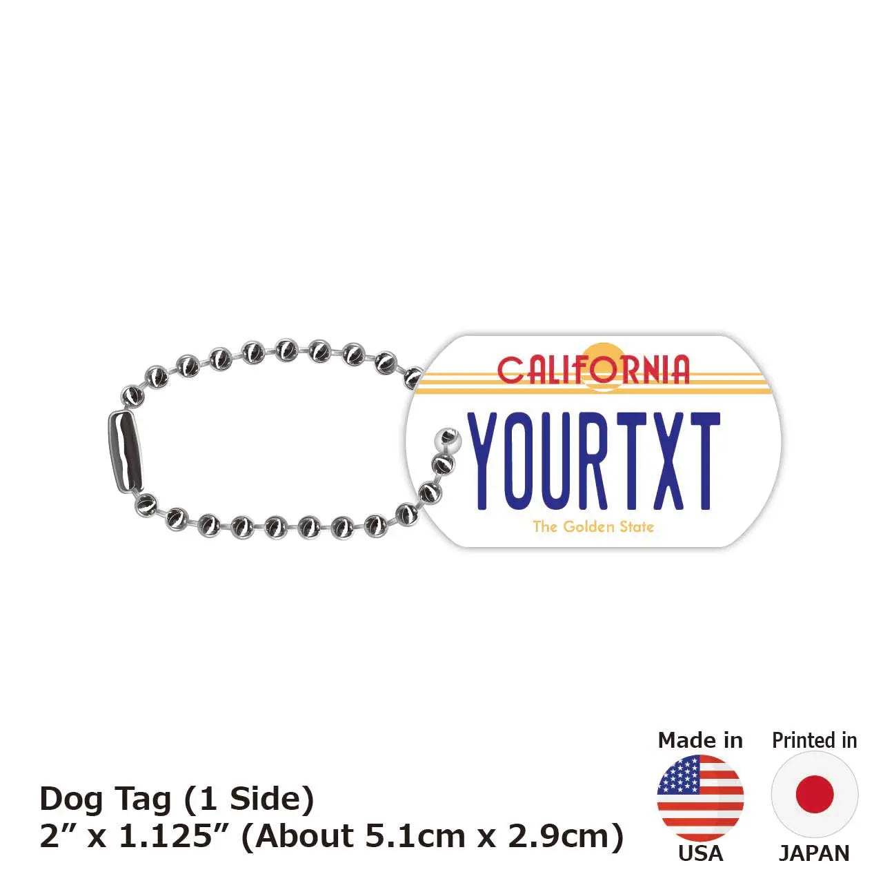 [Dog Tag] California 1980s/Original American License Plate Keychain