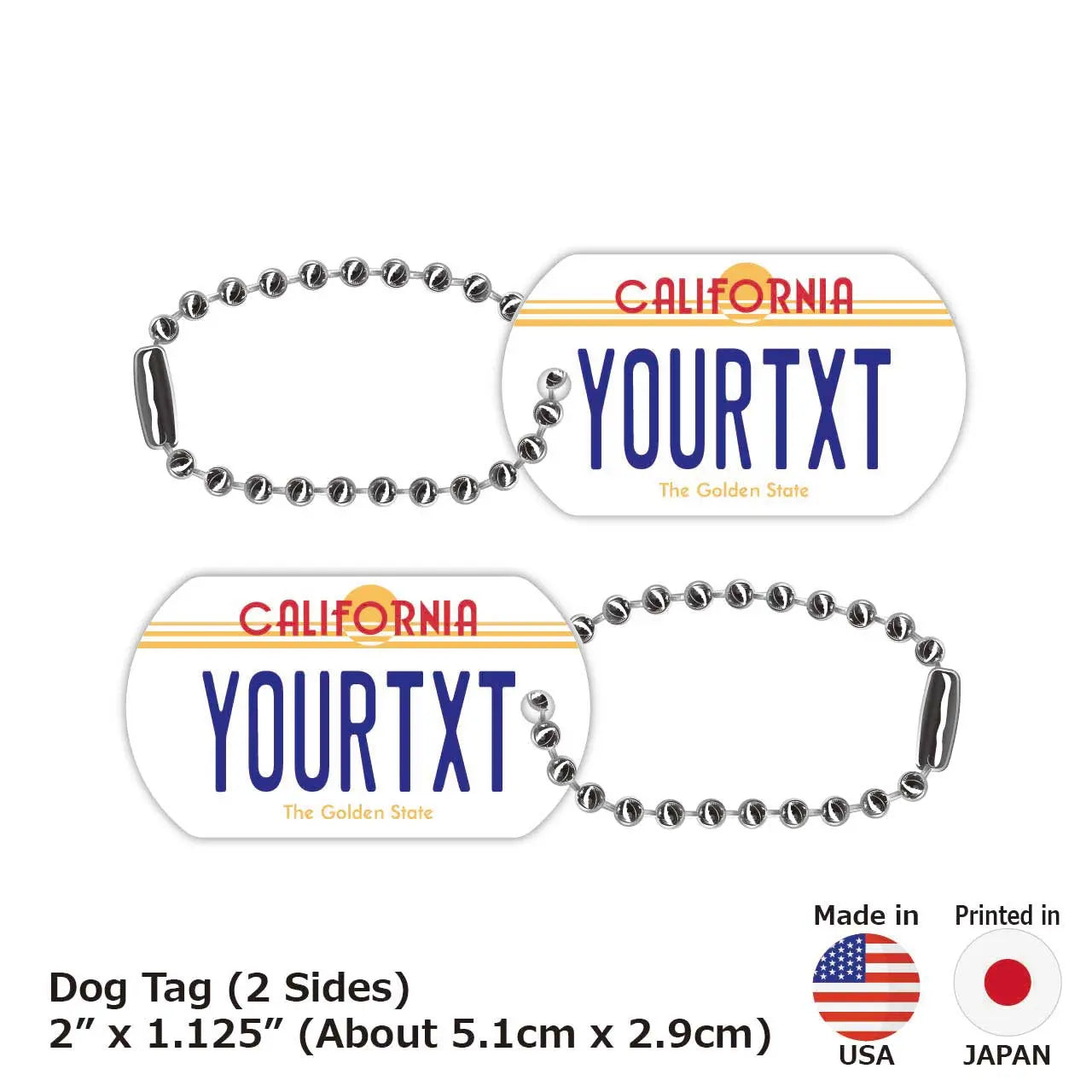 [Dog Tag] California 1980s/Original American License Plate Keychain