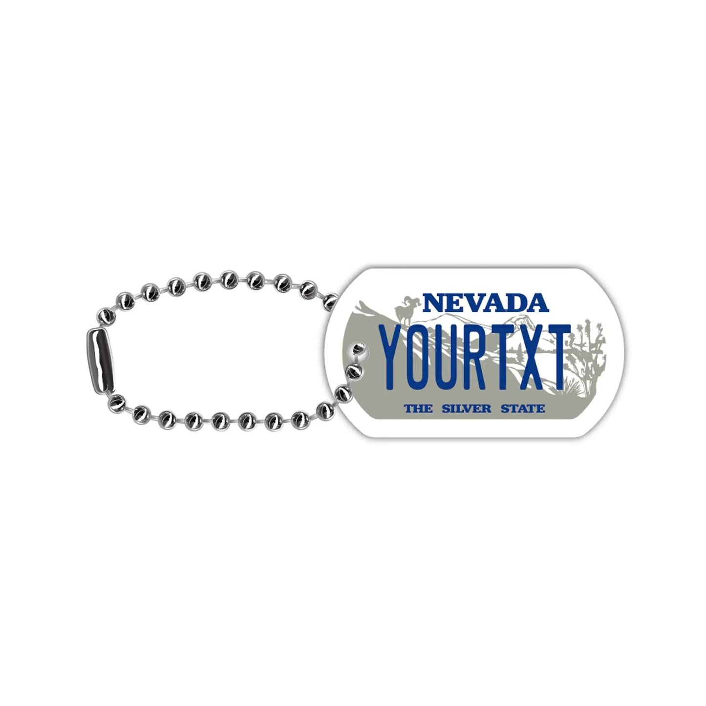 [Dog Tag] Nevada 1980s/Original American License Plate Keychain with Personalization