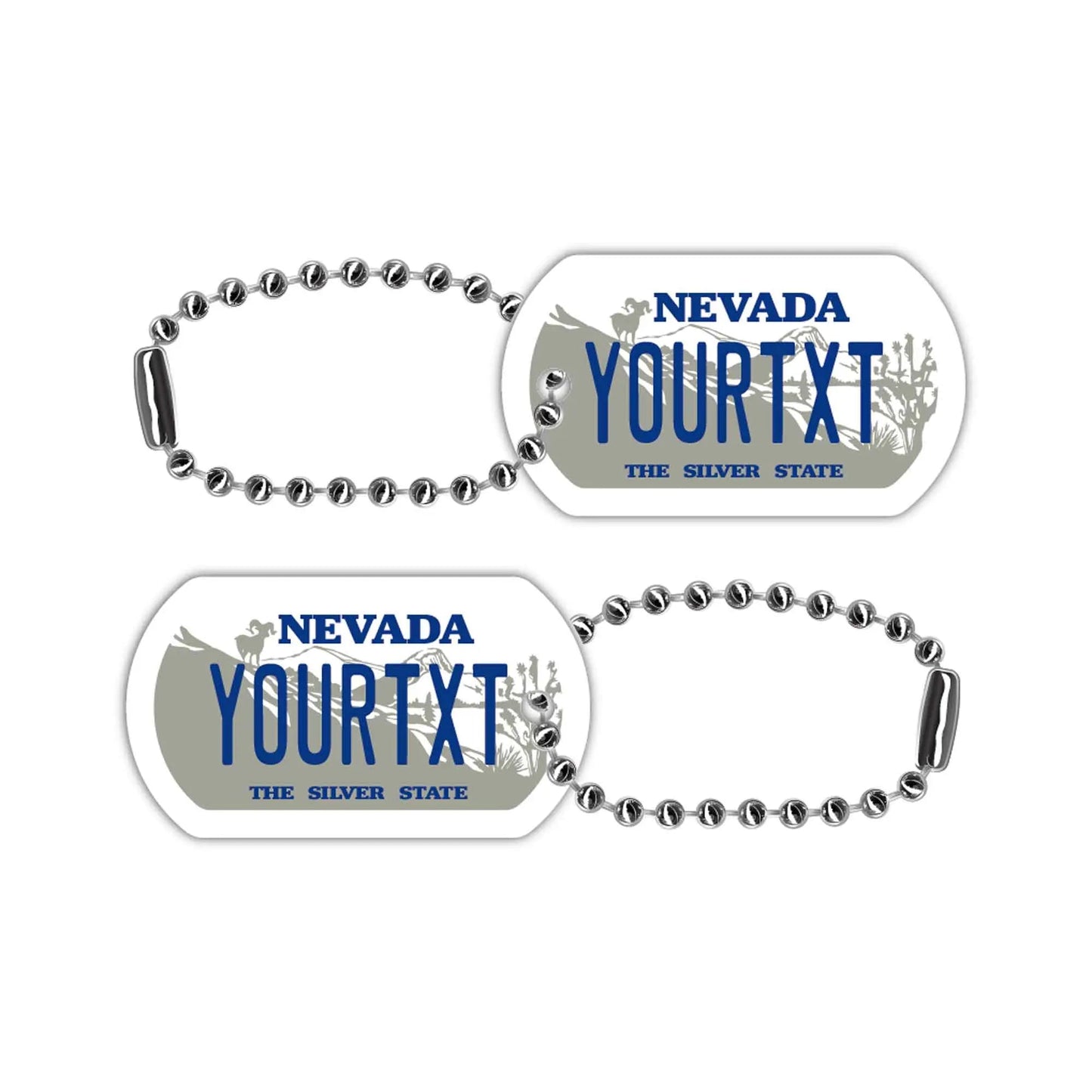 [Dog Tag] Nevada 1980s/Original American License Plate Keychain with Personalization