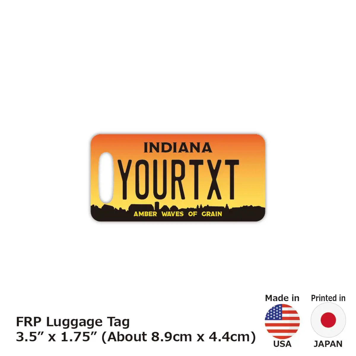 [Luggage Tag] Indiana 1993 / Original American License Plate Shape, Stylish, Anti-Loss Tag