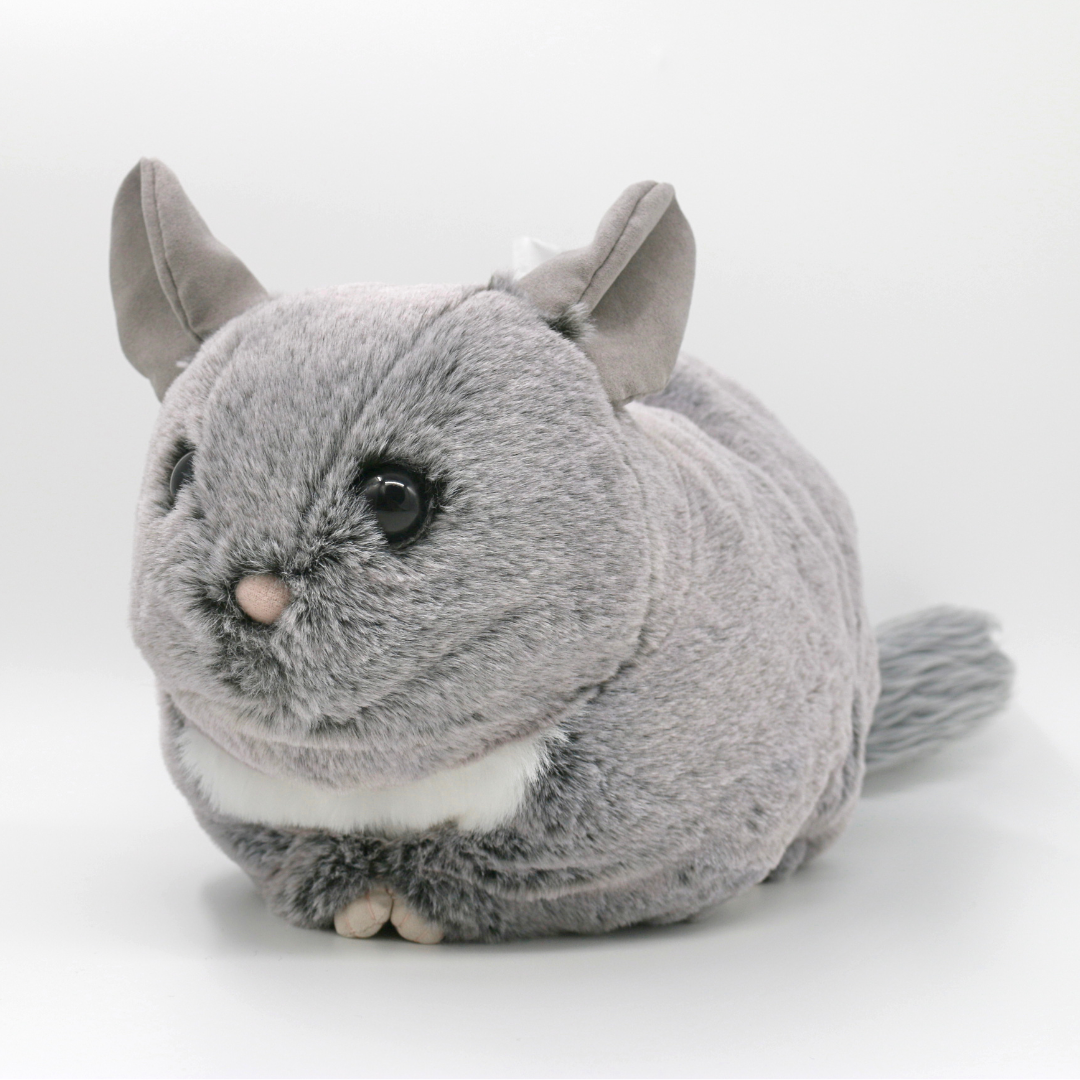 チンチラのふわもこティッシュケース（スタンダードグレー）＜予約販売＞【Nucleotide Nona】