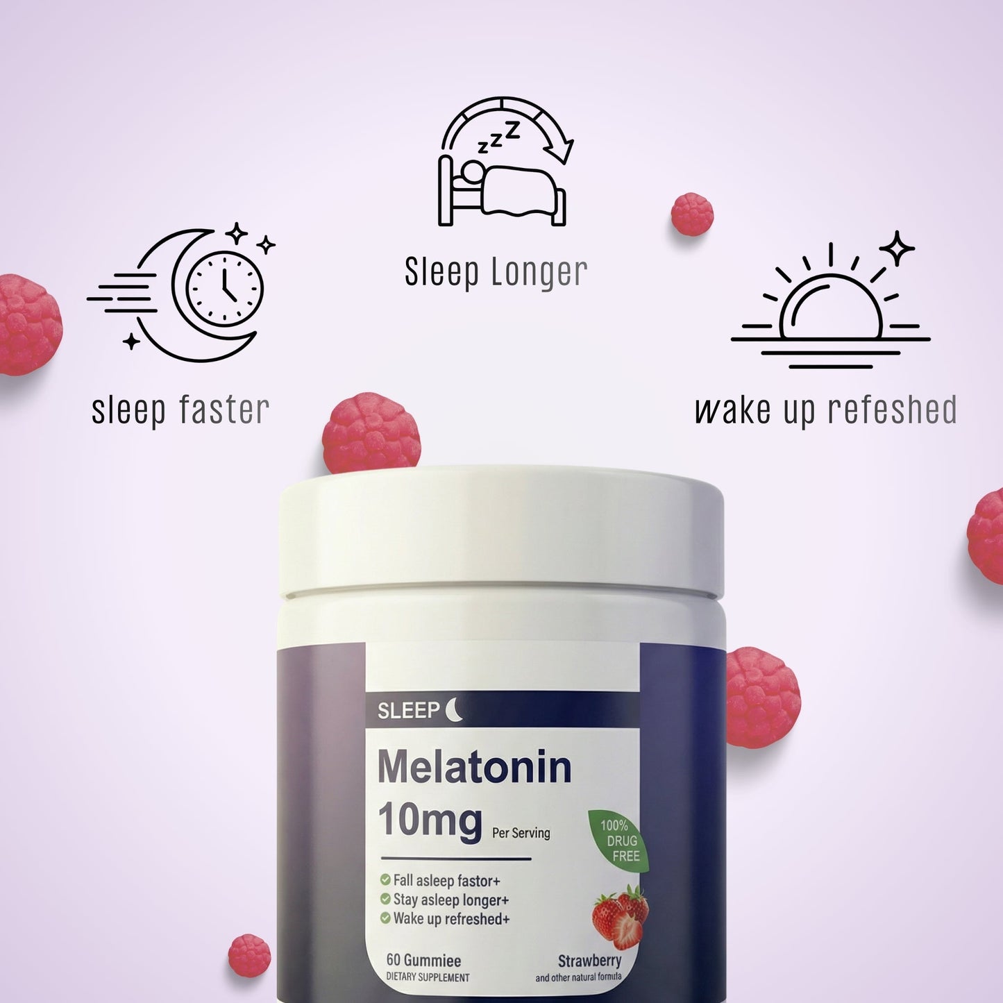 Melatonin Sleep Gummies - Precise-Dose Gummies for Falling Asleep Faster