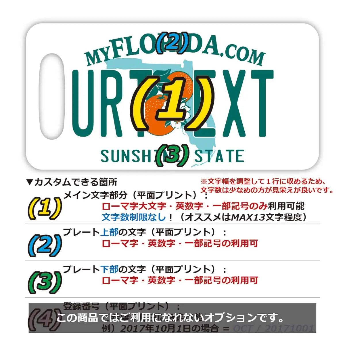 [Luggage Tag] Florida 2000's / Original American License Plate Shape, Stylish, Anti-Loss Tag