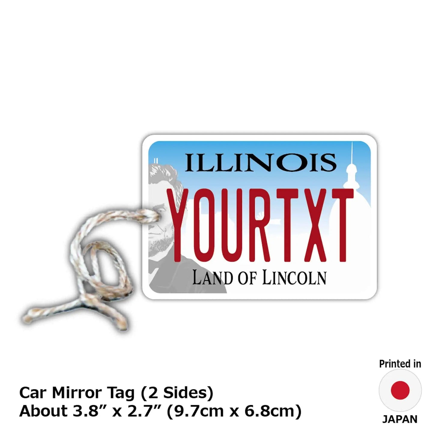 [Mirror Tag] Illinois 2017/Original American License Plate Air Freshener