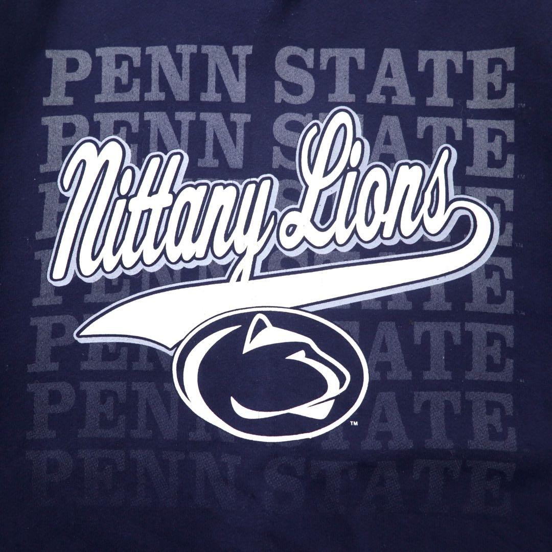 JAN SPORT USA製 90年代 カレッジプリント スウェット XL ネイビー コットン 裏起毛 Penn State Athletics フットボール NITTANY LIONS