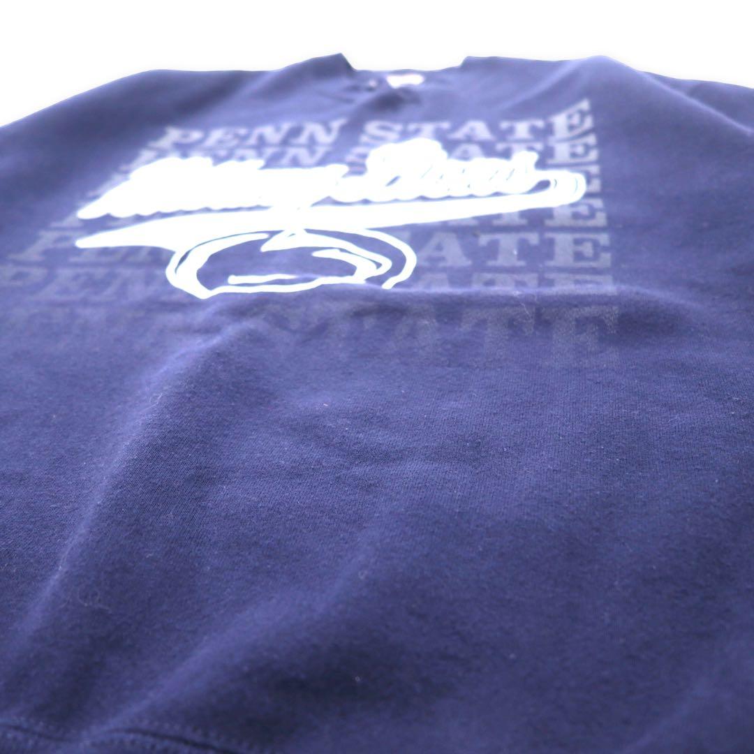JAN SPORT USA製 90年代 カレッジプリント スウェット XL ネイビー コットン 裏起毛 Penn State Athletics フットボール NITTANY LIONS