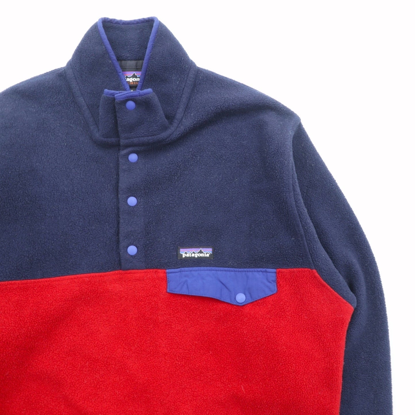 Patagonia シンチラ SYNCHILLA スナップT プルオーバー フリースジャケット M ネイビー バイカラー  ライトウェイト 25580