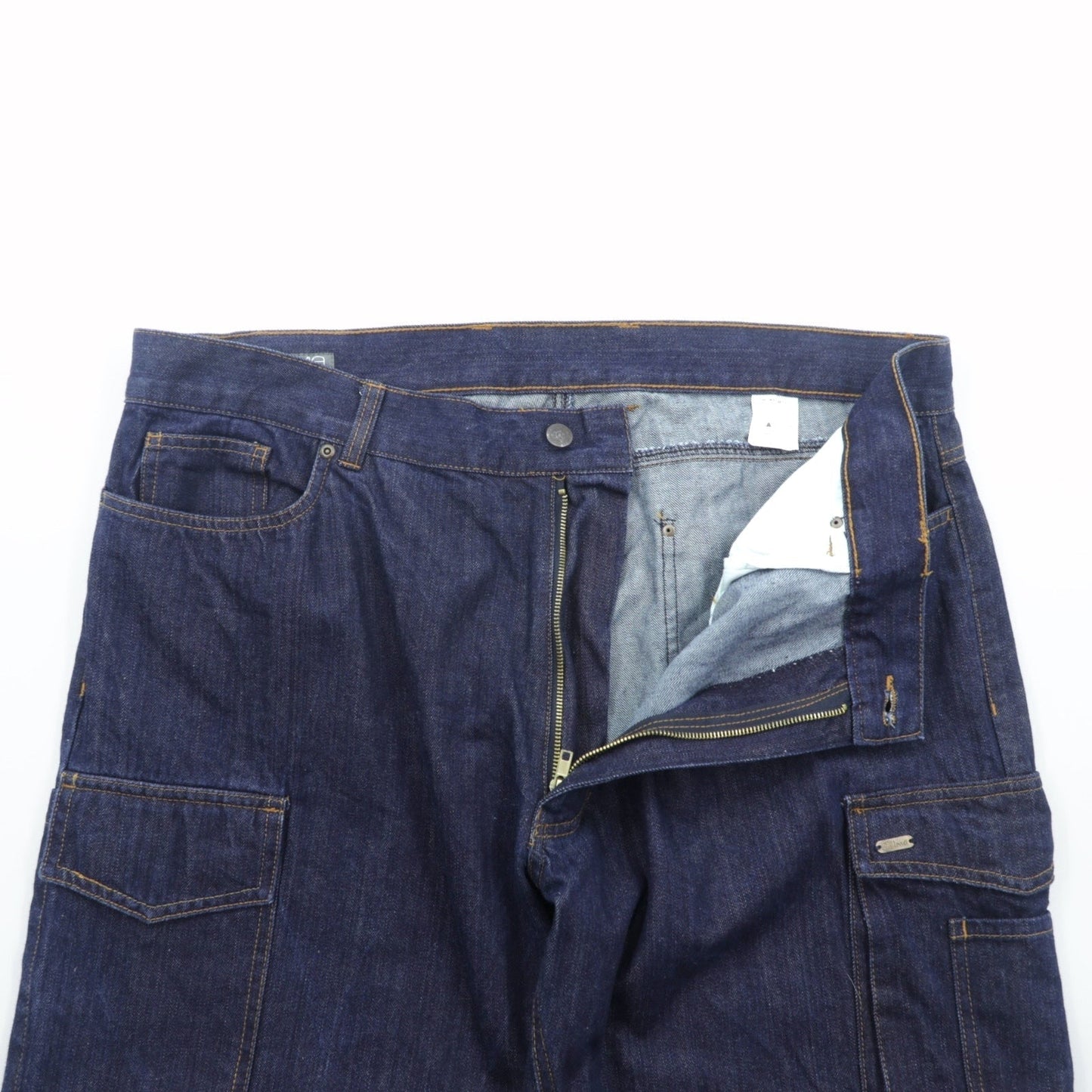 VINTAGE バギー カーゴ デニムパンツ ジーンズ XL ブルー コットン デニム WORKWEAR OUTDOOR 146700 濃紺 ダブルニー