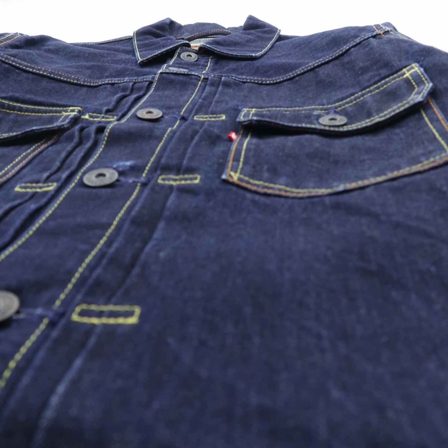 Levi's 日本製 タイプ 2nd デニムジャケット Gジャン M インディゴ PCL15-101B プリーツ レザーパッチ