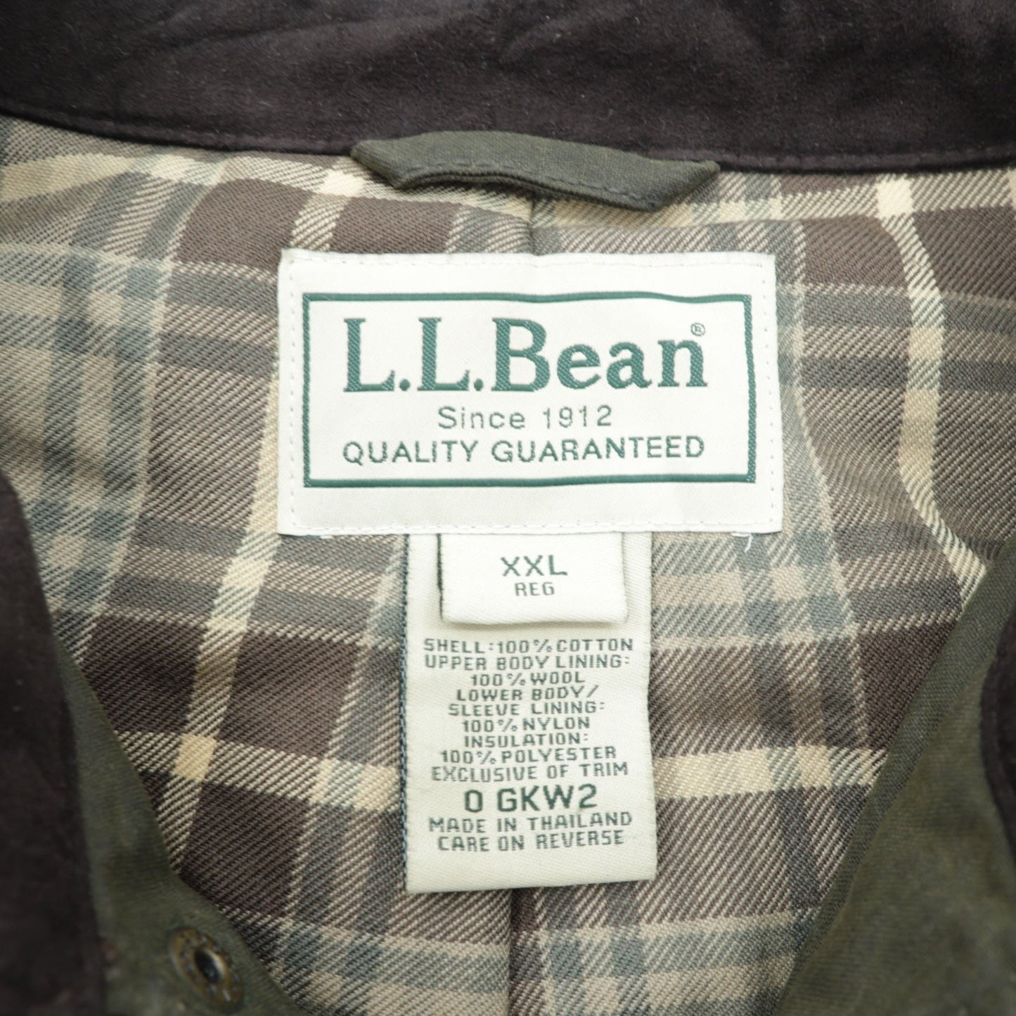 L.L.Bean 00年代 オイルドジャケットThinsulate 中綿 ハンティングジャケット 2XL コットン GKW2
