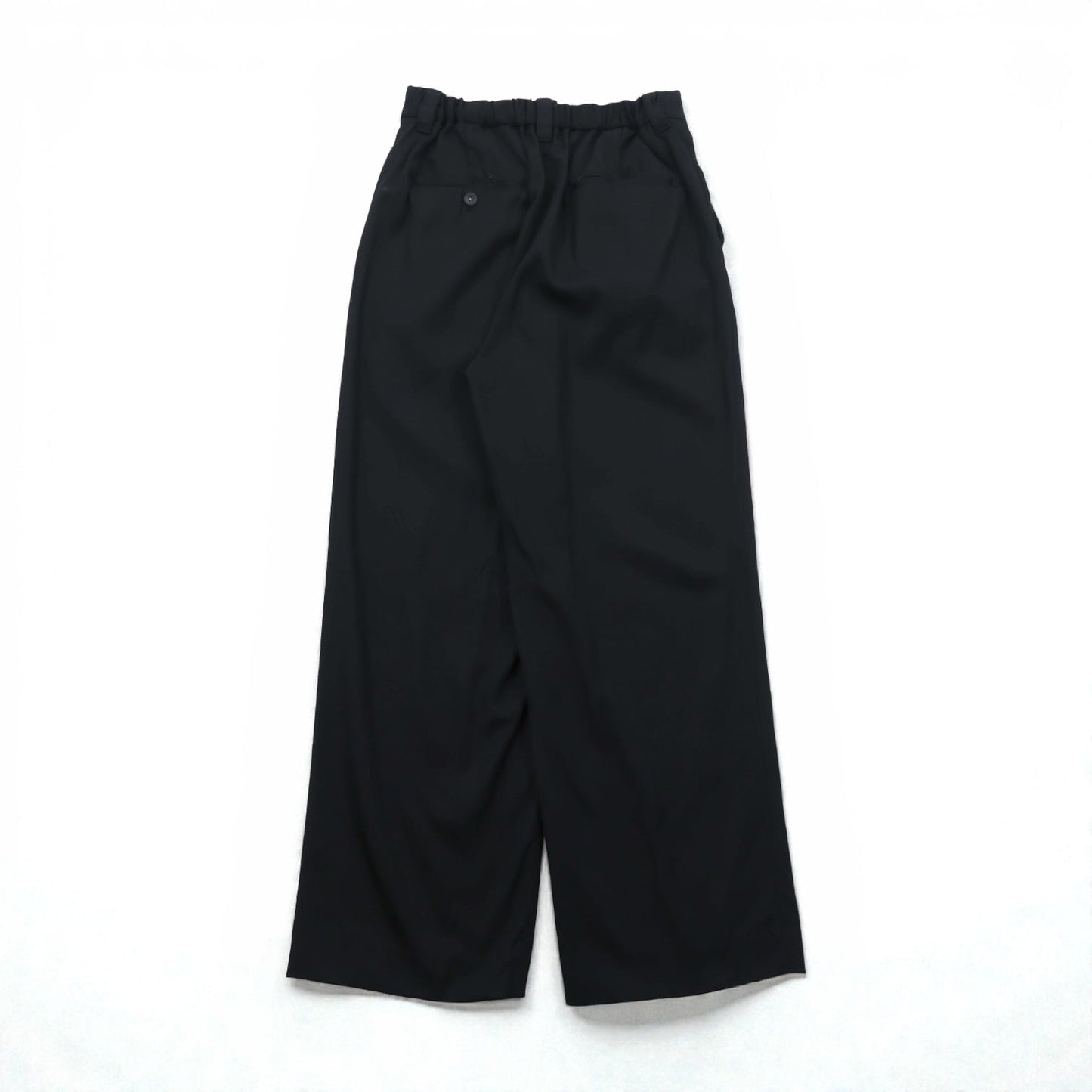 MAISON SPECIAL カルゼ ウール ギャバ 1タック イージー ワイドパンツ スラックス M ブラック フレア ブーツカット 11202461312 ユニセックス