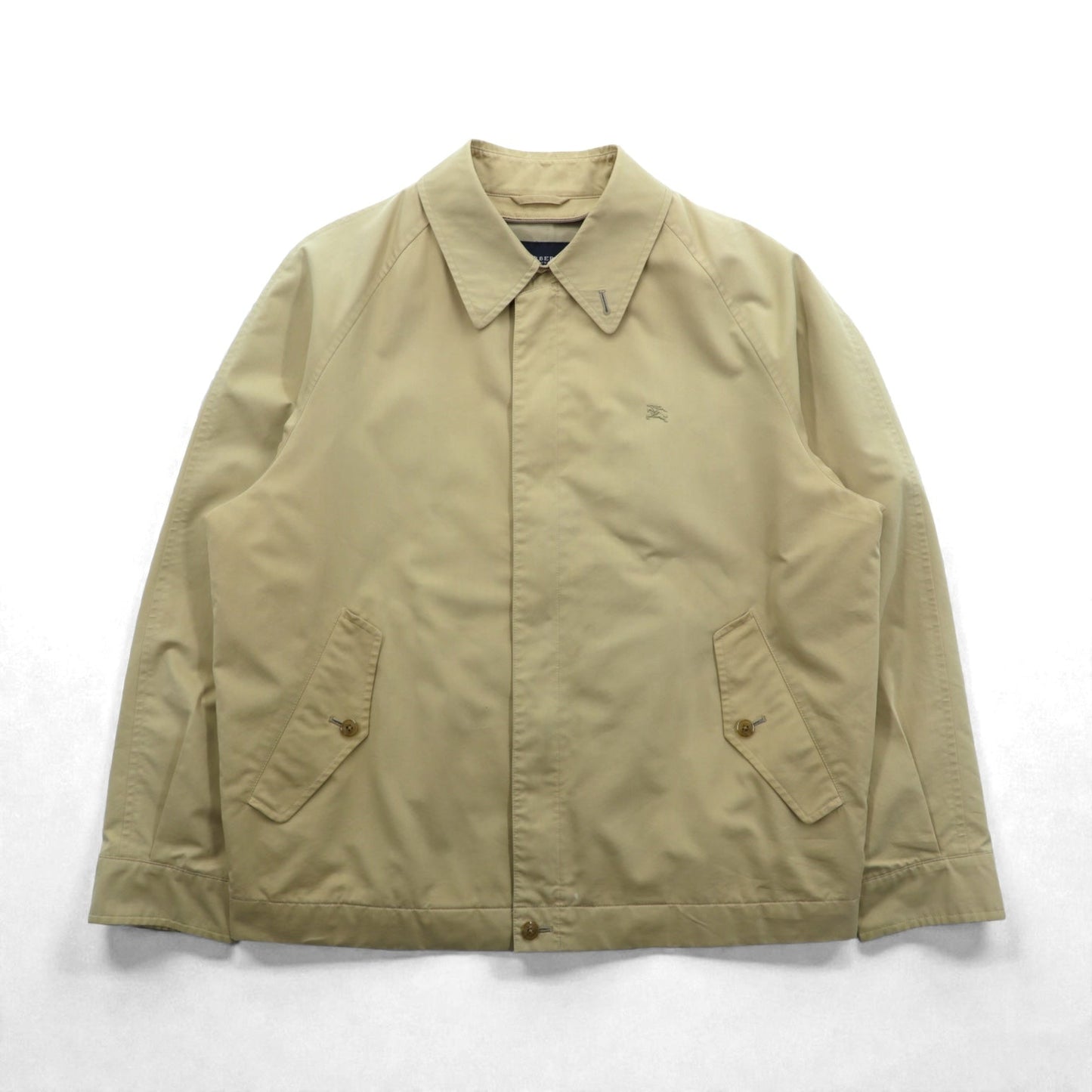 BURBERRY 日本製 スウィングトップ ハリントンジャケット L ベージュ チンストラップ ワンポイントロゴ