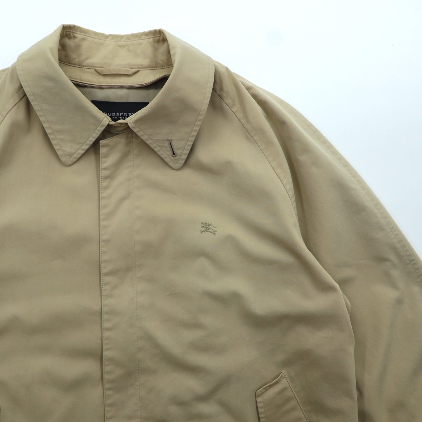 BURBERRY 日本製 スウィングトップ ハリントンジャケット L ベージュ チンストラップ ワンポイントロゴ
