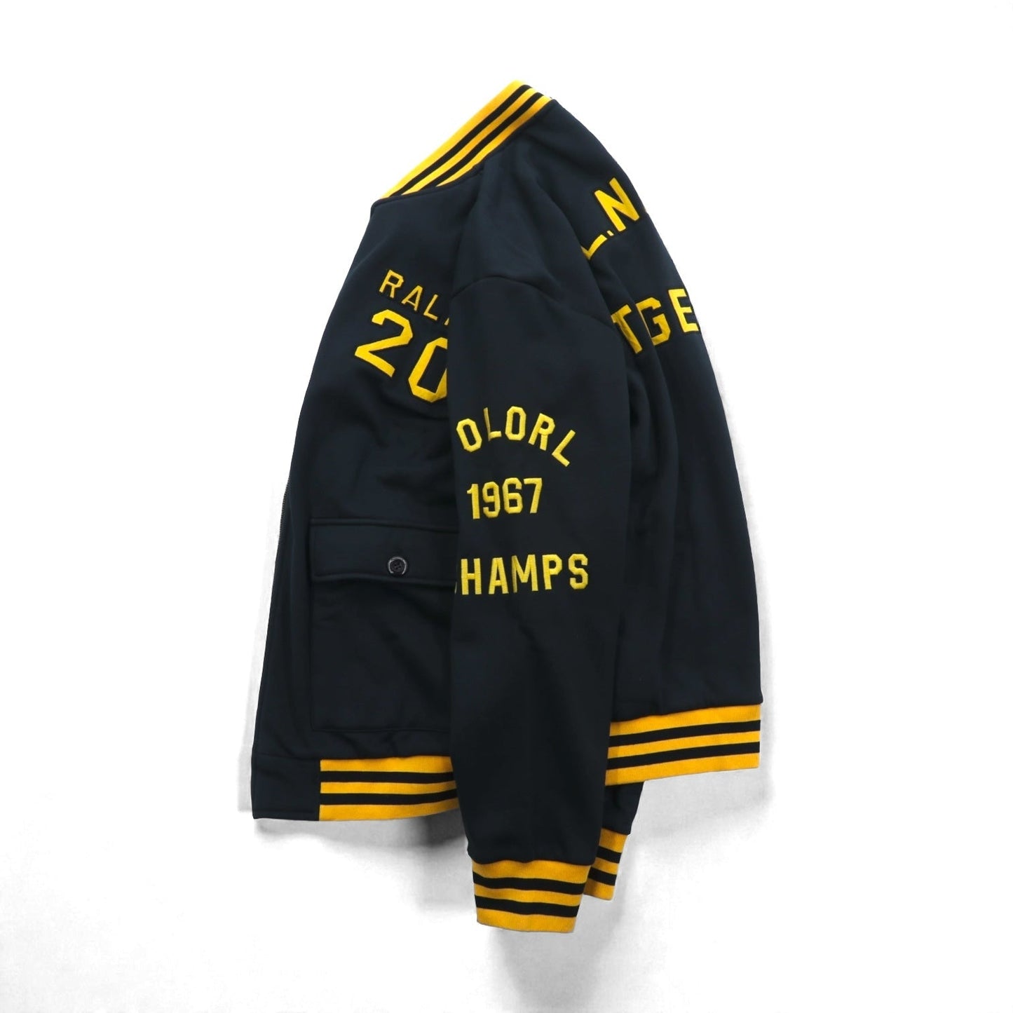 Polo Ralph Lauren スタジャン フルジップ スウェットボンバージャケット 2XL リブライン 虎 刺繍 ワッペン RL NAVAL TIGER PATCH BOMBER JACKET