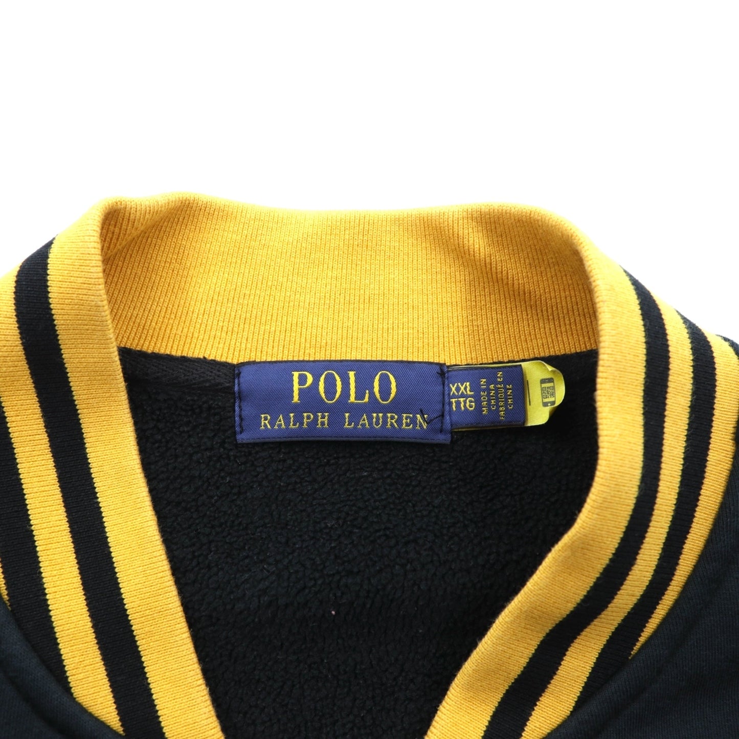 Polo Ralph Lauren スタジャン フルジップ スウェットボンバージャケット 2XL リブライン 虎 刺繍 ワッペン RL NAVAL TIGER PATCH BOMBER JACKET