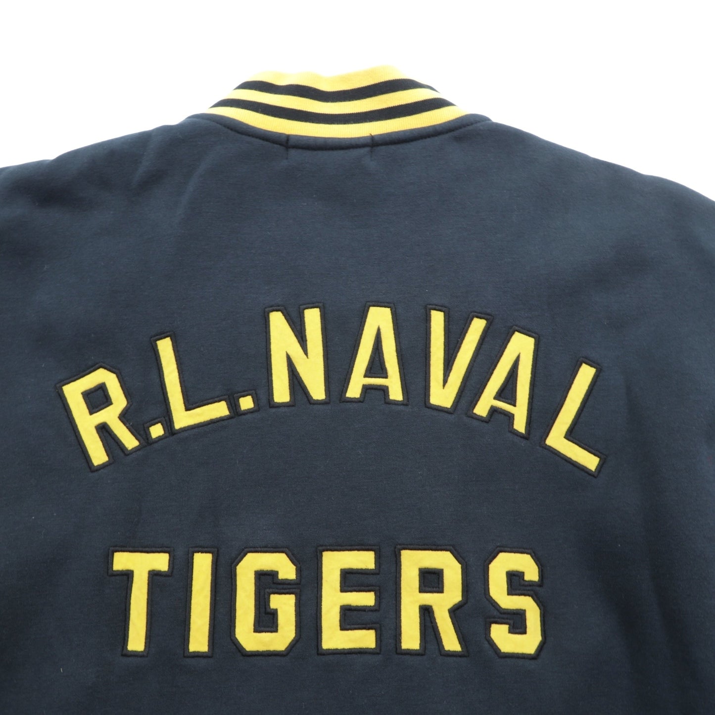 Polo Ralph Lauren スタジャン フルジップ スウェットボンバージャケット 2XL リブライン 虎 刺繍 ワッペン RL NAVAL TIGER PATCH BOMBER JACKET
