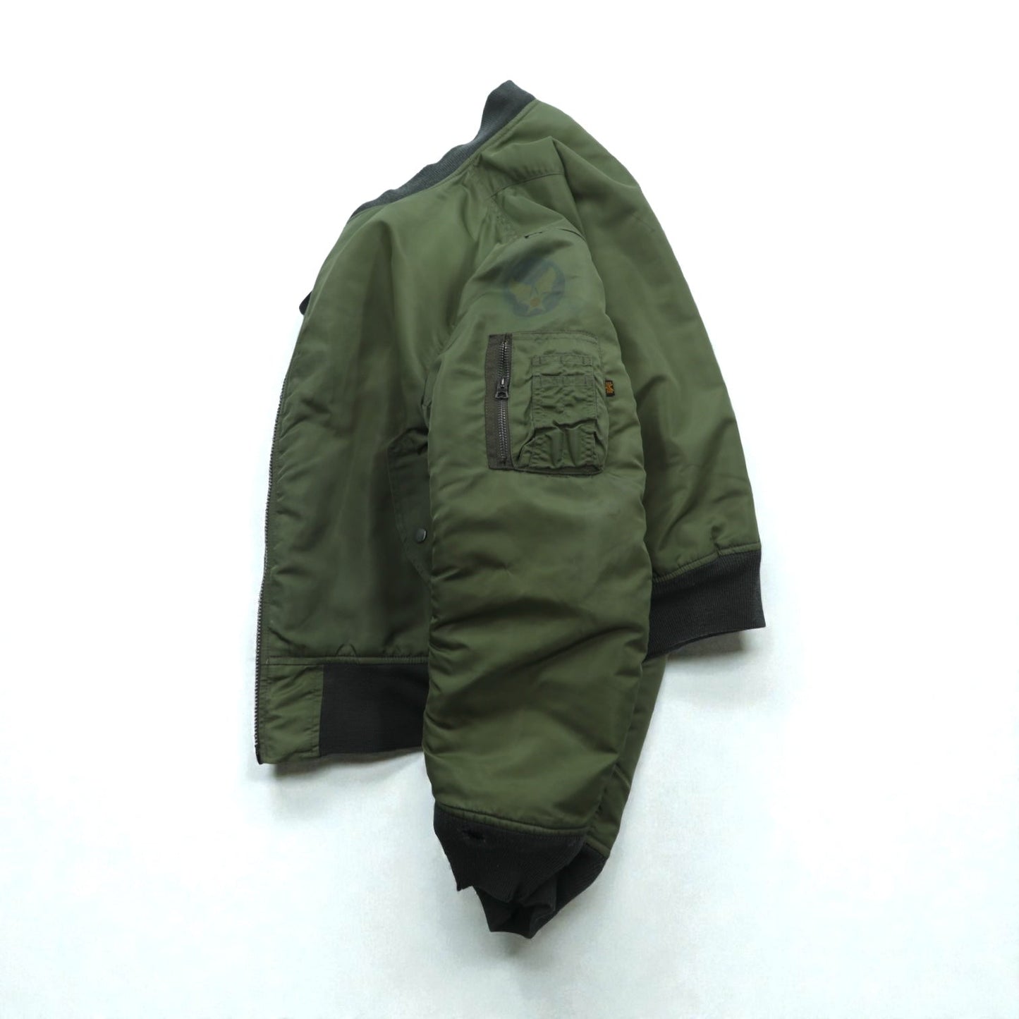 ALPHA INDUSTRIES 90年代 USA製 USAF MA-1 フライトジャケット ボンバージャケット M カーキ ナイロン リバーシブル ミリタリー