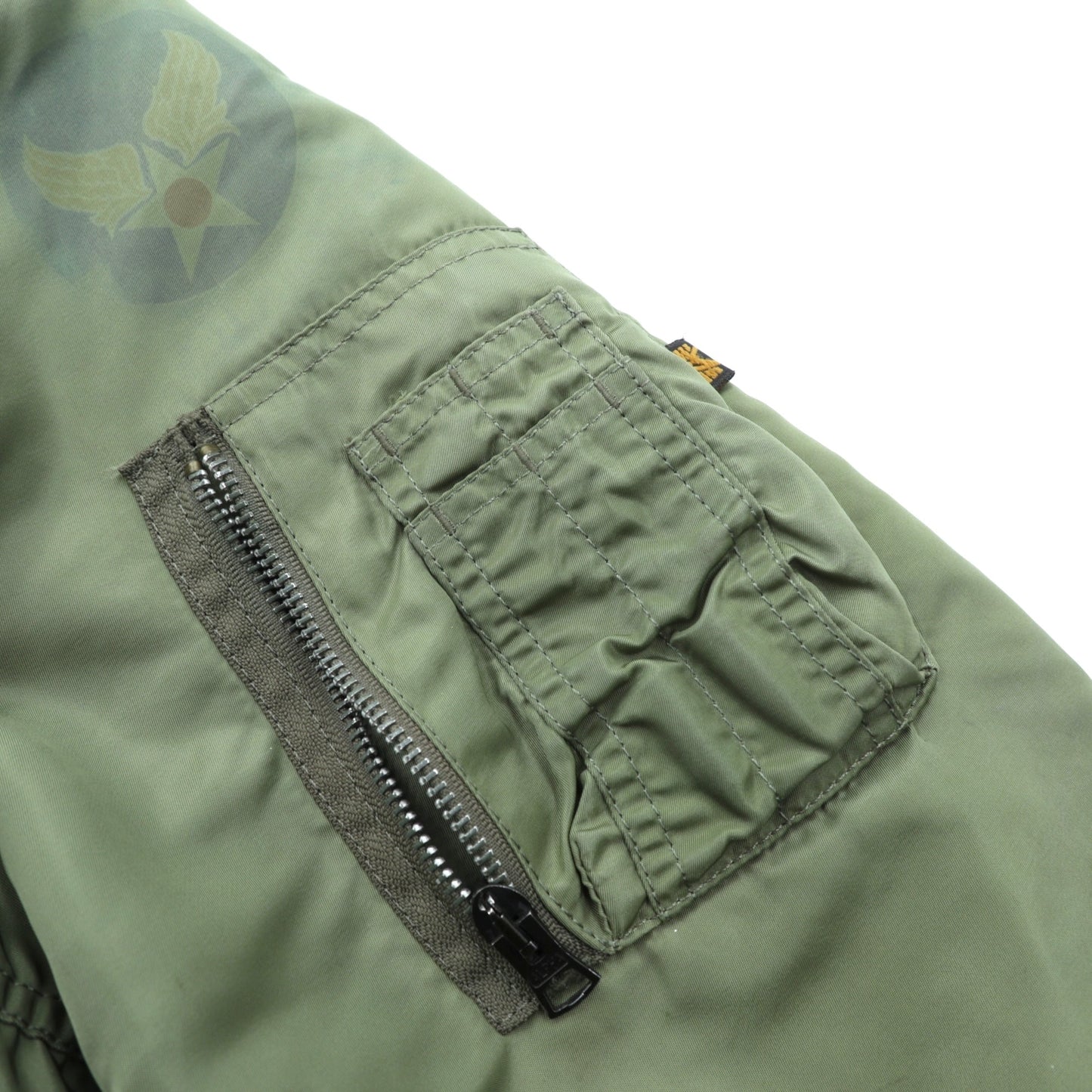 ALPHA INDUSTRIES 90年代 USA製 USAF MA-1 フライトジャケット ボンバージャケット M カーキ ナイロン リバーシブル ミリタリー