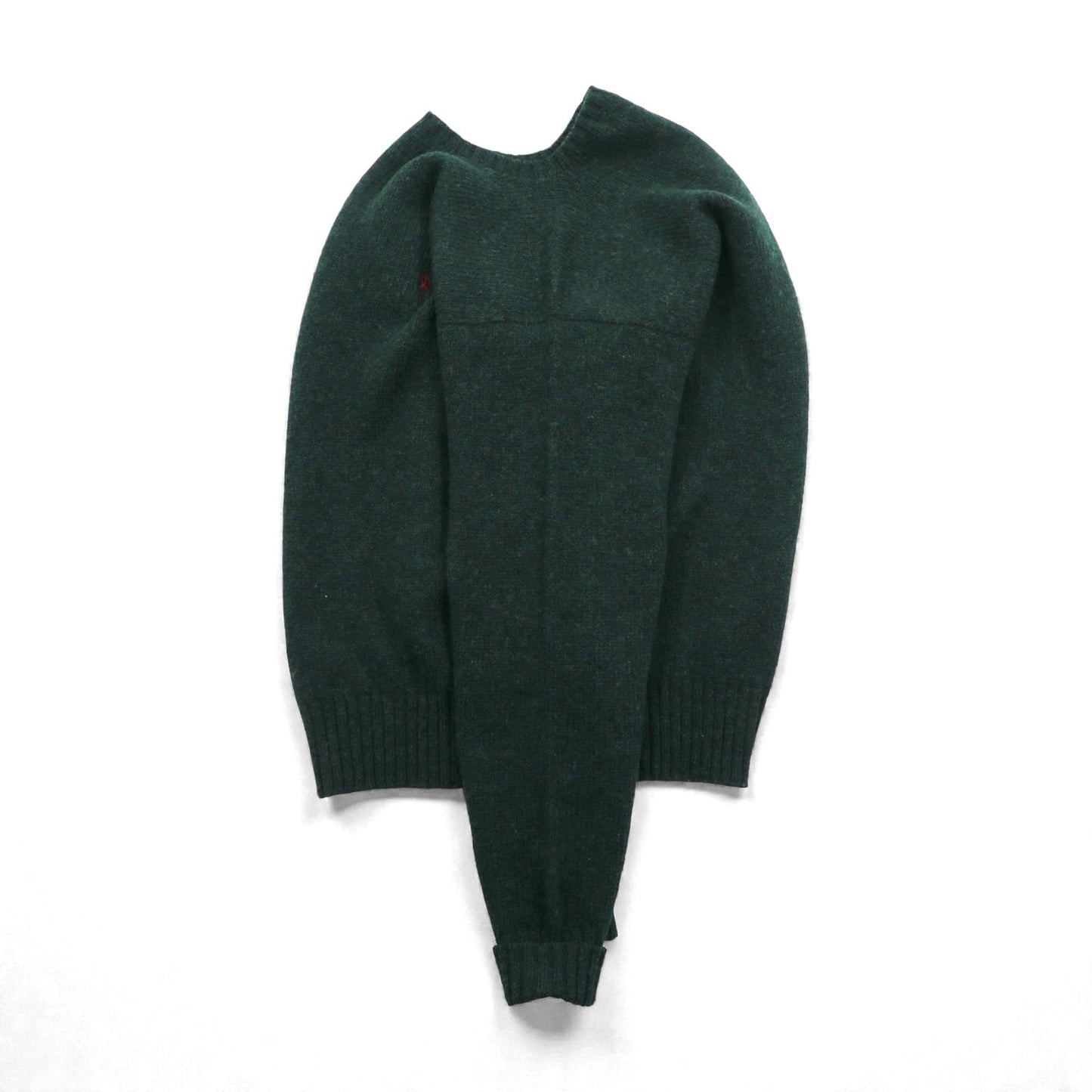 Polo Ralph Lauren 90年代 クルーネック ニット セーター L カーキ ウール スモールポニー刺繍
