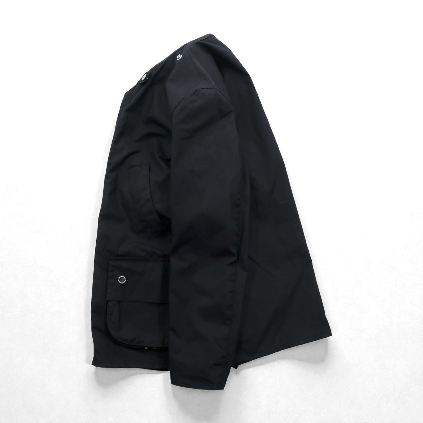 foot the coacher × The British Millerain Co. オイルド ハンティングジャケット ノーカラー ブルゾン L ブラック ダブルジップ 防水 RESISTANT SINGLE JACKET 日本製