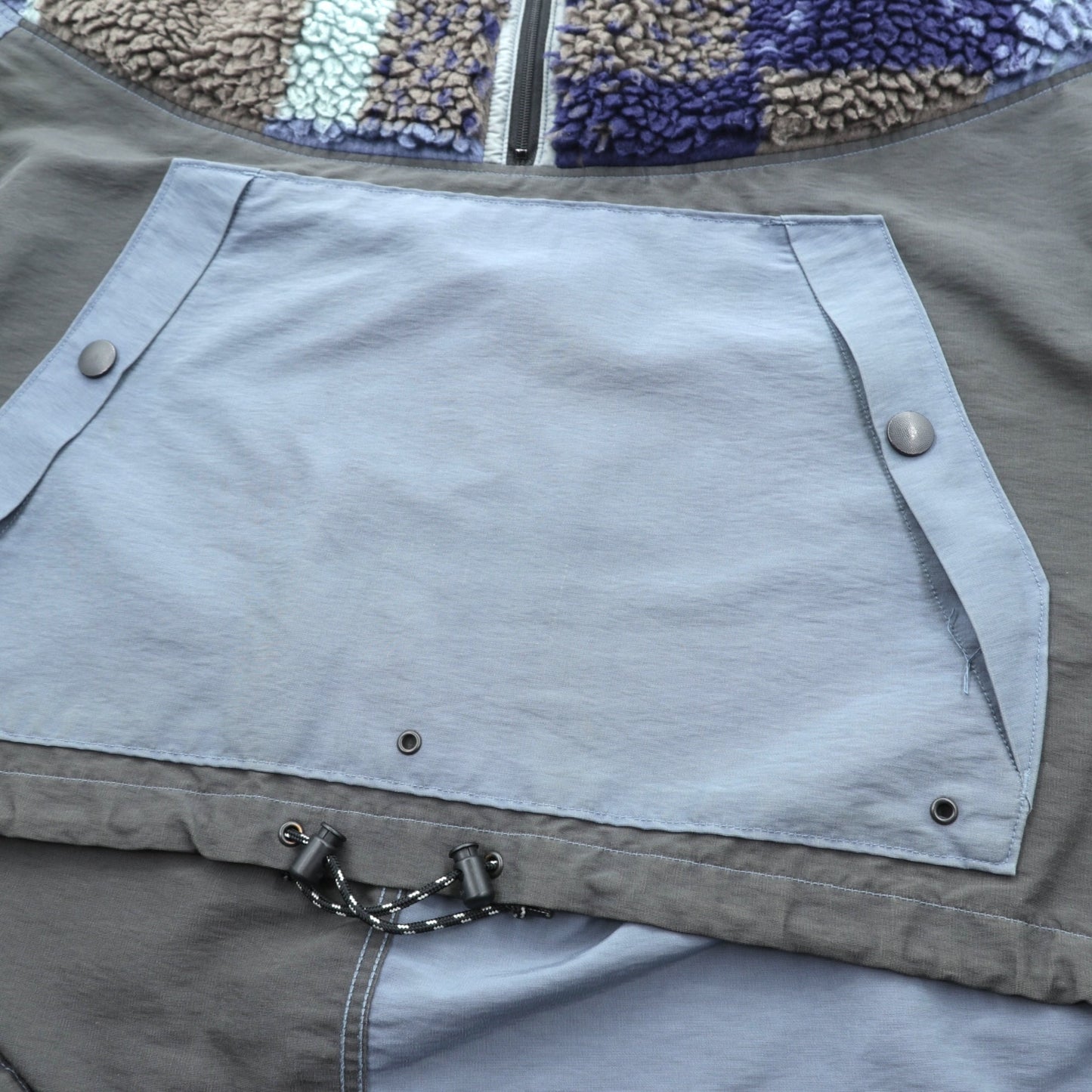 KAPITAL 日本製 60/40 クロス ツギハギ ボア フリースジャケット アノラック L ドローコード TUGIHAGI FLEECE HUTTE ANORAK K2110LJ085