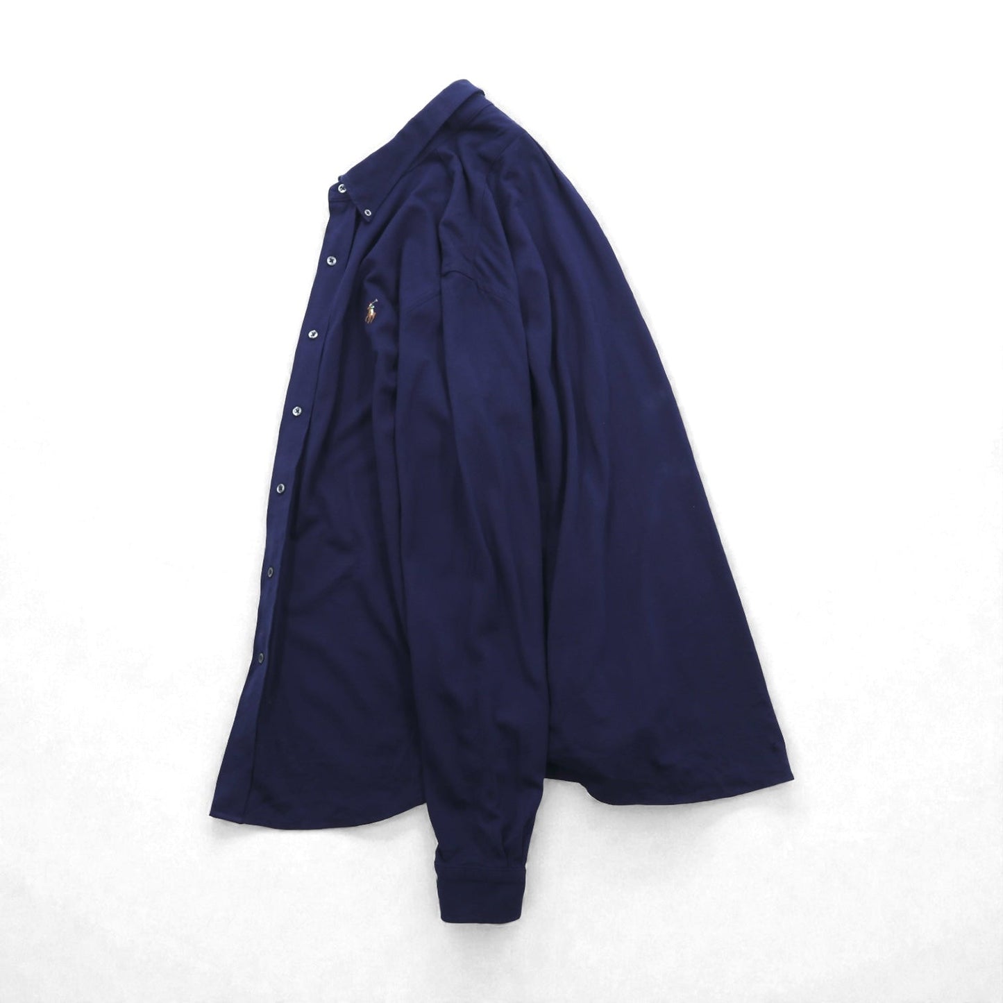 Ralph Lauren ニットオックスフォード ボタンダウン シャツ XL ネイビー KNIT OXFORD スモールポニー刺繍