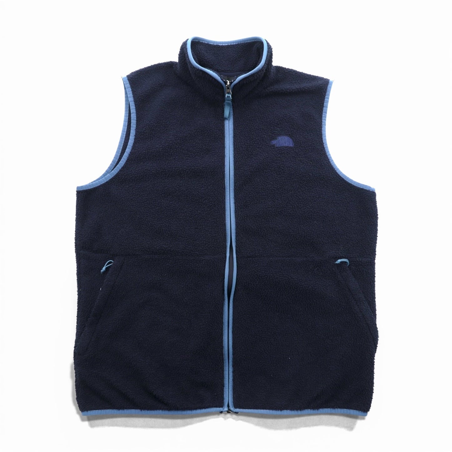THE NORTH FACE ボア フリースベスト XL ネイビー ブルー スタンドカラー パイピング NF0A4XZE