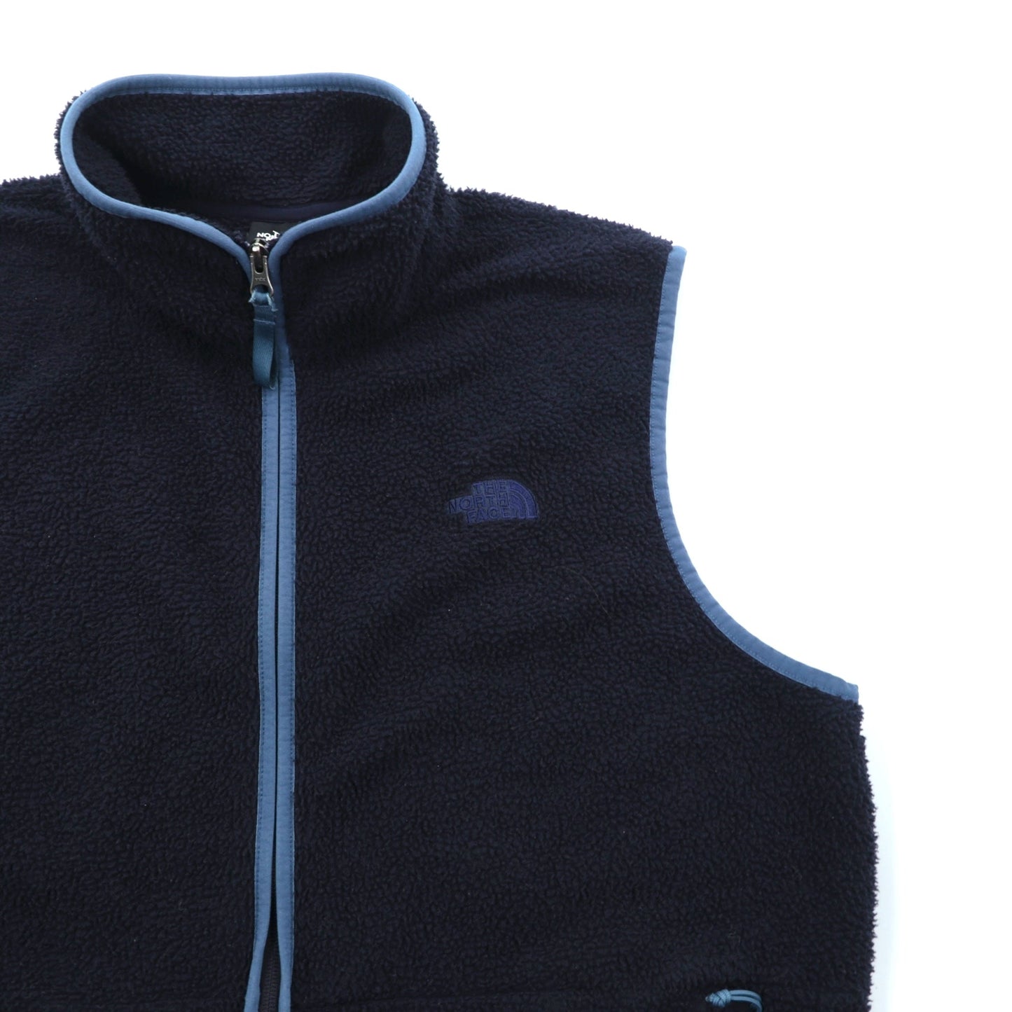 THE NORTH FACE ボア フリースベスト XL ネイビー ブルー スタンドカラー パイピング NF0A4XZE