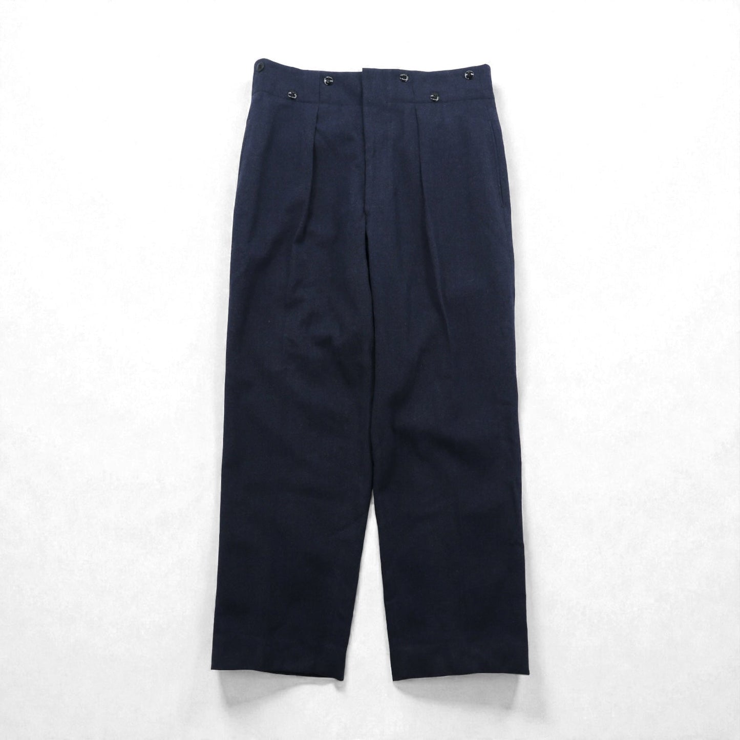 Vintage 60s Trousers Clayman & Sons Ltd スラックス パンツ M ネイビー ウール 8405-21-800-1044 60年代 カナダ軍