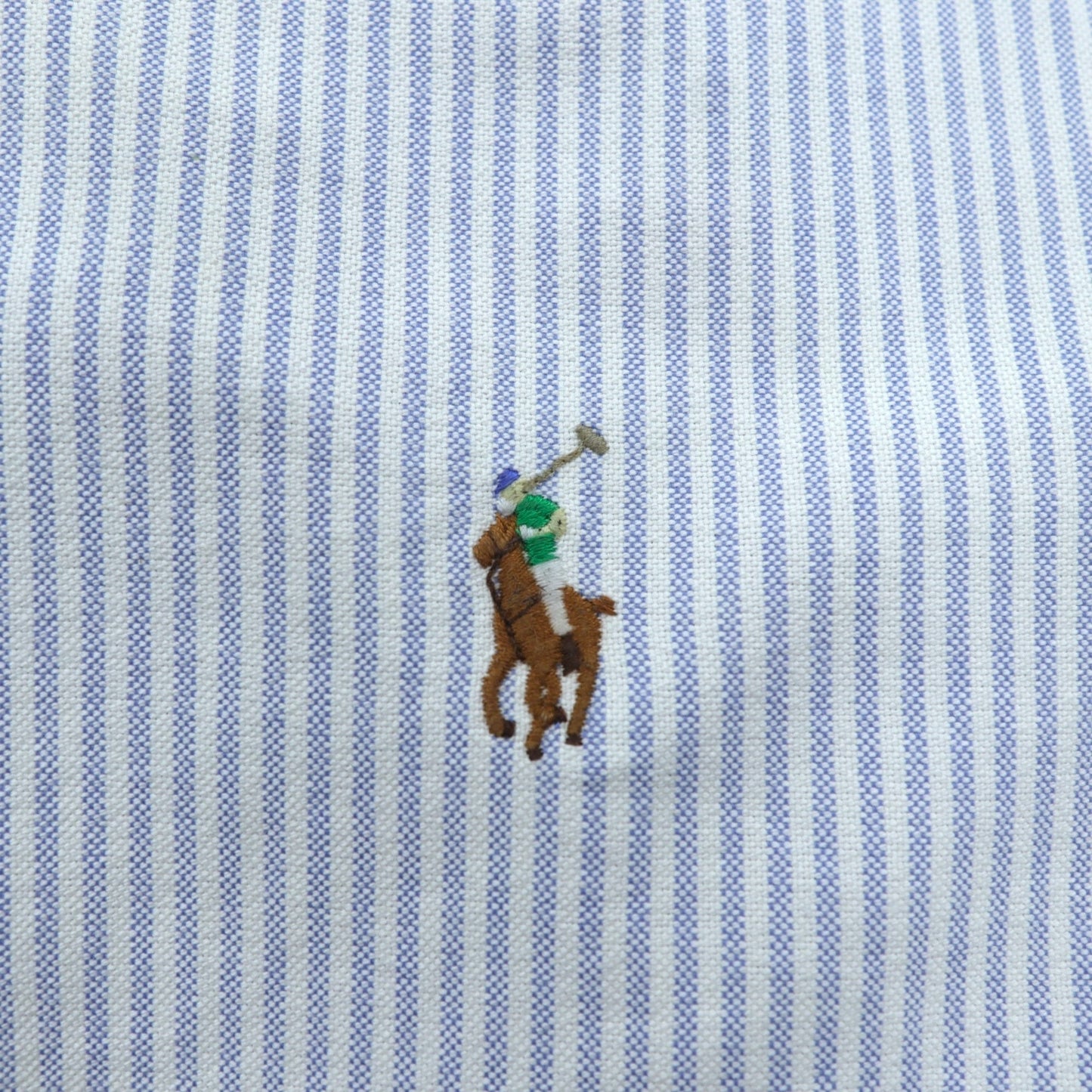 Ralph Lauren オックスフォード ボタンダウン シャツ M ブルー ストライプ スモールポニー刺繍