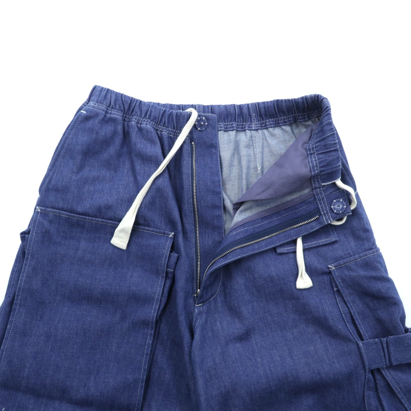 Sasquatchfabrix. 日本製 UTILITY FULL FLAP DENIM PANTS ワイド デニム カーゴパンツ M インディゴ 24SS-PA9-003