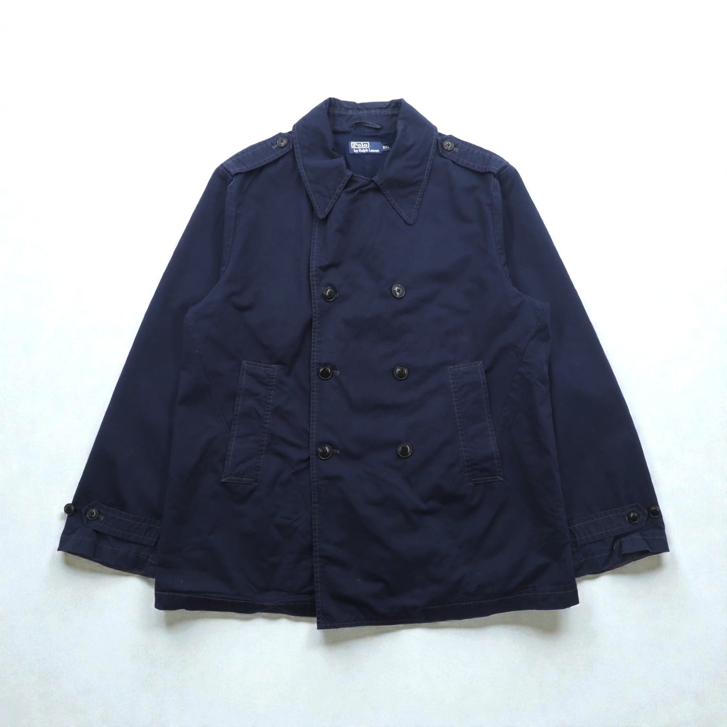 Polo Ralph Lauren 90年代 ミリタリー ダブルブレスト ジャケット ピーコート XL ネイビー エポレット