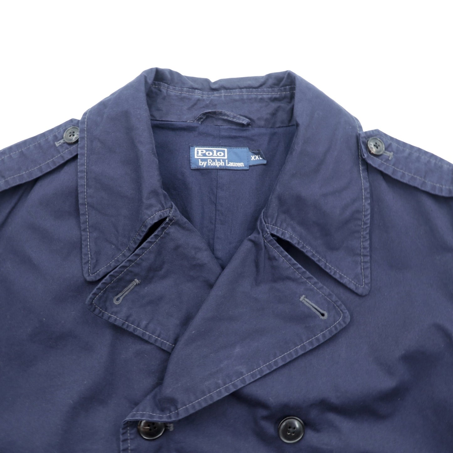 Polo Ralph Lauren 90年代 ミリタリー ダブルブレスト ジャケット ピーコート XL ネイビー エポレット