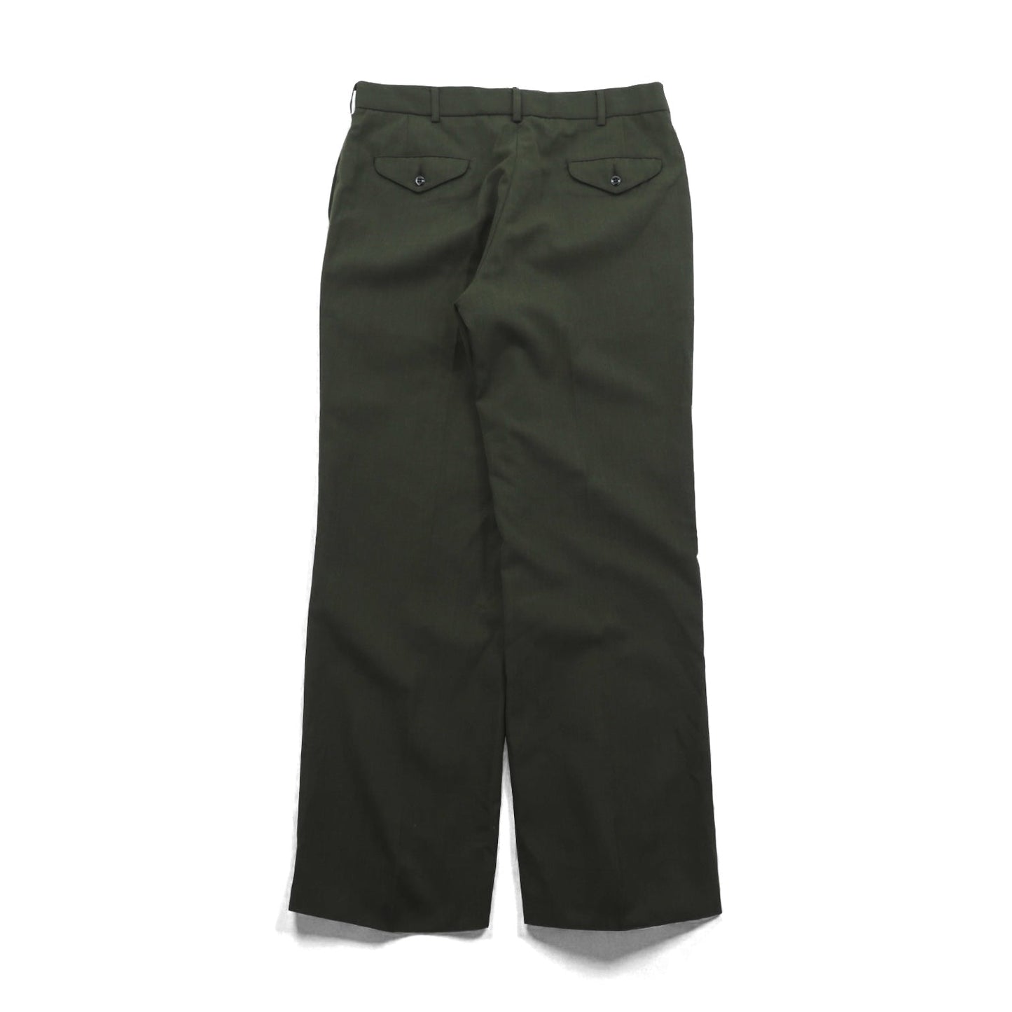 USMCワンピースTrousers スラックス パンツ L カーキ ウール ギャバジン DEFENSE LOSISTICS AGENCY 8405-01-279-7702