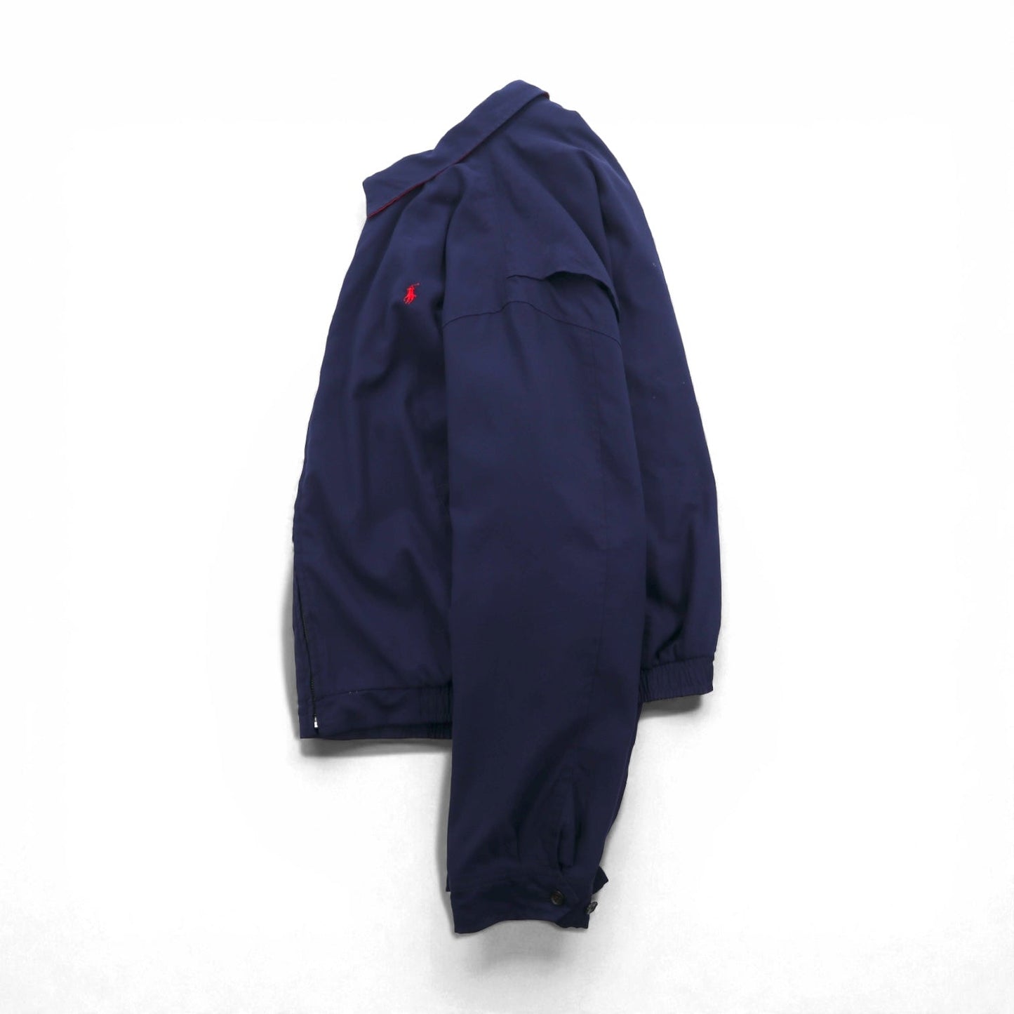 POLO GOLF RALPH LAUREN 90年代 ピーチスキン スウィングトップ ハリントンジャケット XL ネイビー 裏地チェック スモールポニー刺繍 チンストラップ