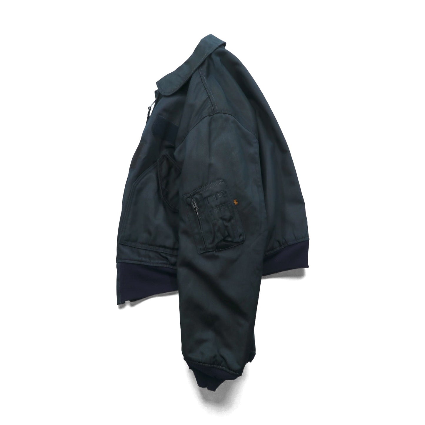 ALPHA INDUSTRIES 90年代 USA製 CWU 45P フライトジャケット L ネイビー 難燃性 短丈 ボロ