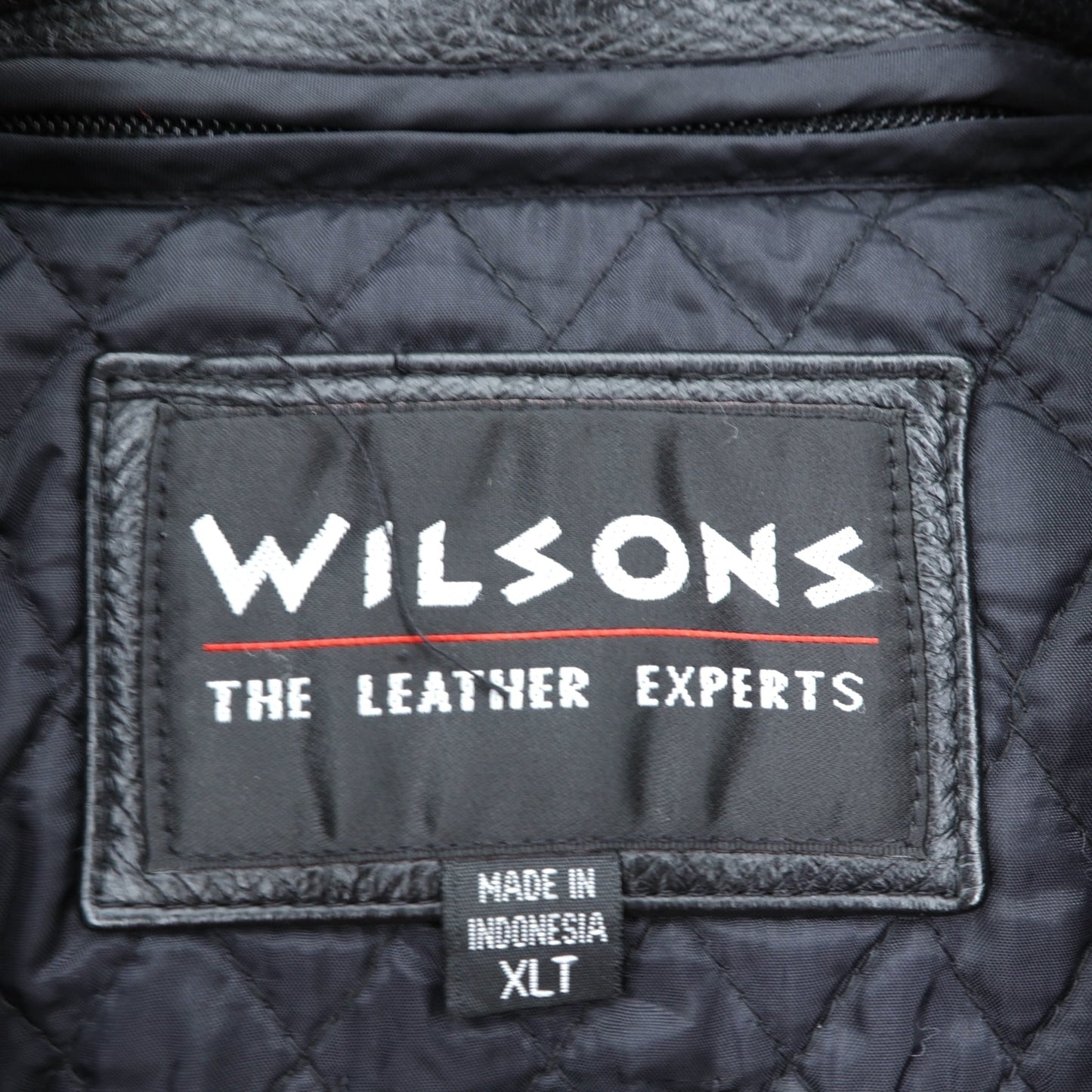 WILSONS 90年代 レザージャケット 中綿 Thinsulate Ultra ライダース XL ブラック 襟付き キルティングライナー 着脱式 ジップアップ