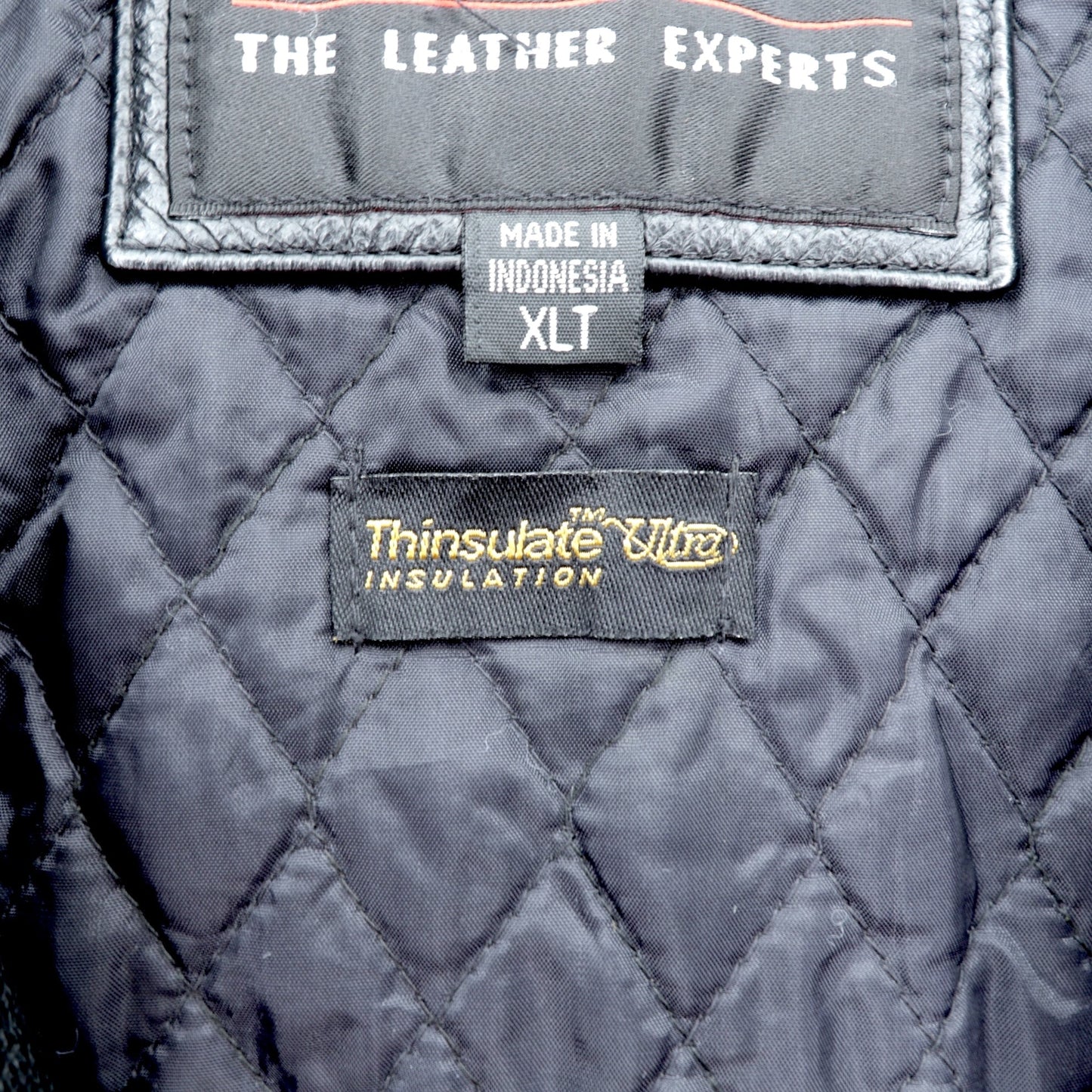 WILSONS 90年代 レザージャケット 中綿 Thinsulate Ultra ライダース XL ブラック 襟付き キルティングライナー 着脱式 ジップアップ