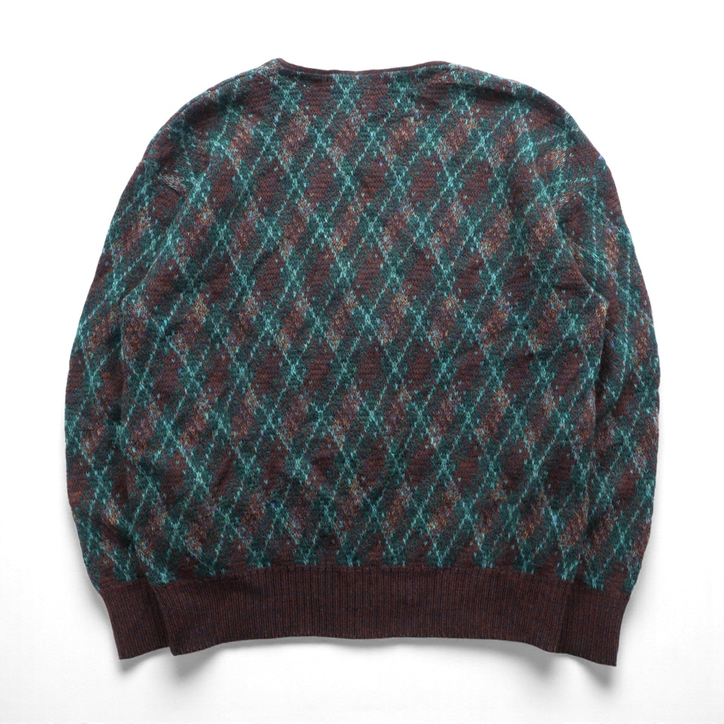Preppy 80s France Vintage Knit ニット カーディガン L アーガイル柄 80年代 フランス製