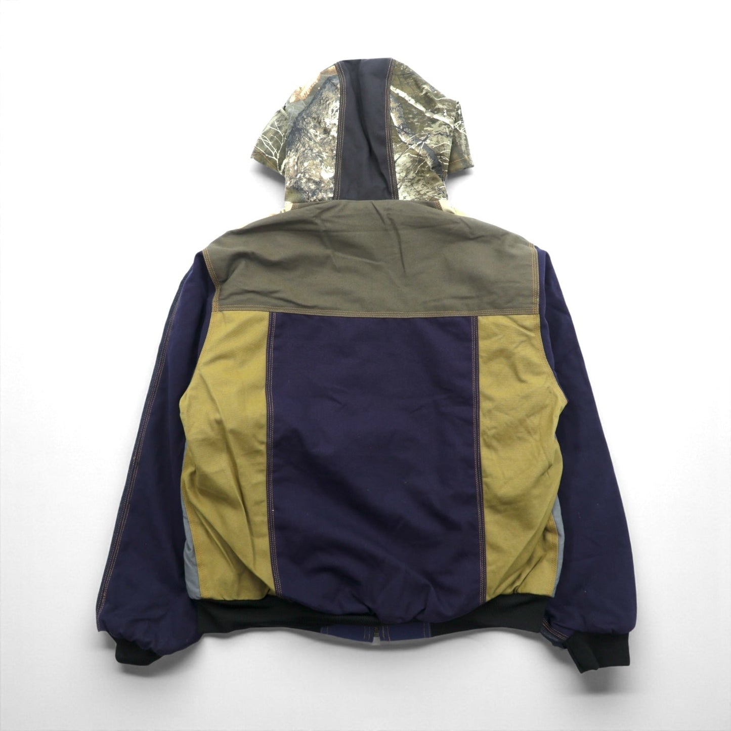 carhartt リメイク 再構築 カラーブロック ダック アクティブジャケット パーカー L マルチカラー クレイジーパターン コットン