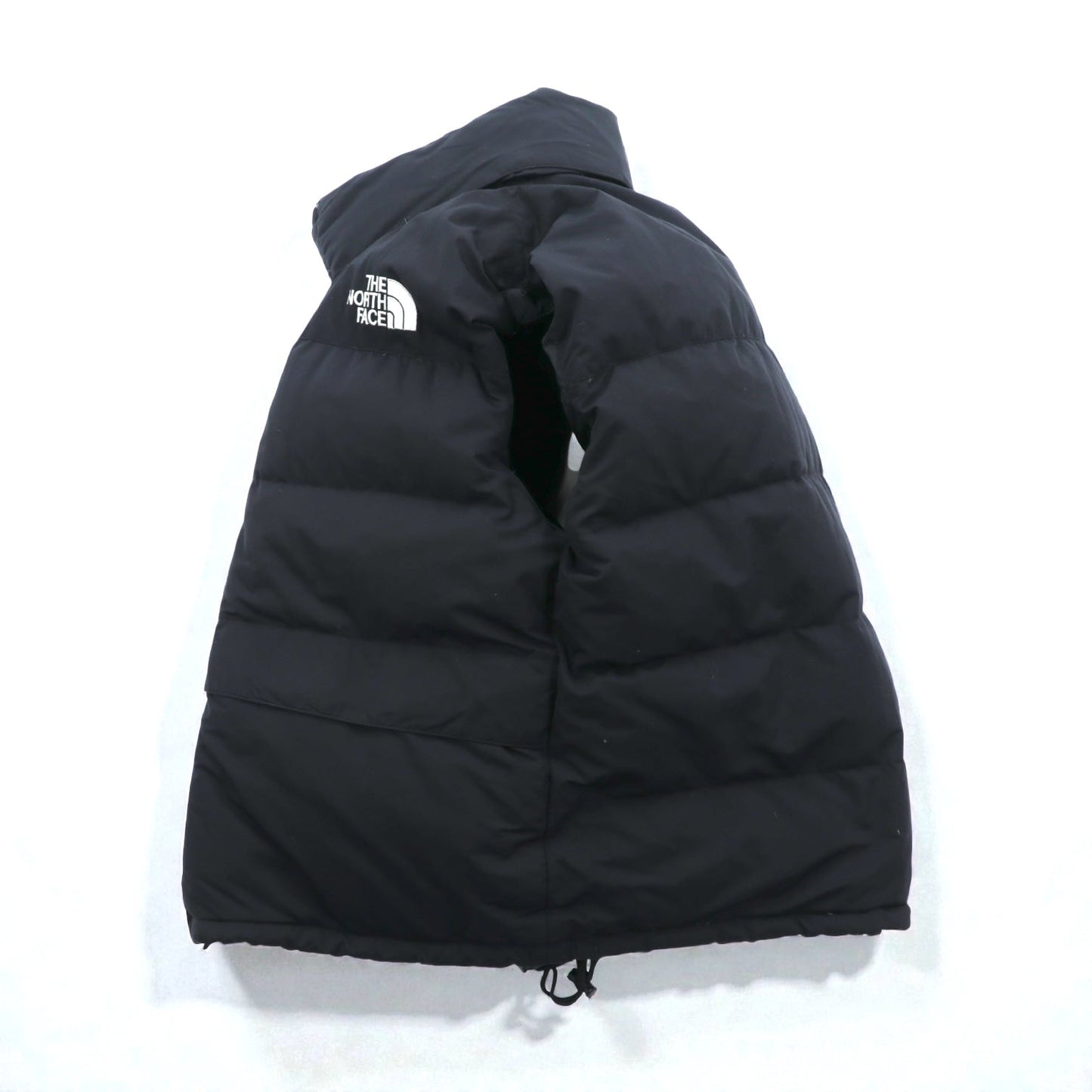 THE NORTH FACE ヌプシ グースインサレーションベスト L パーカー収納式 ドローコード ダブルジップ スタンドカラー