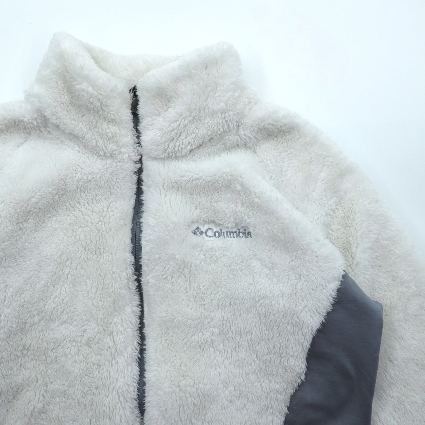 Columbia パイル フリースジャケット L ホワイト スタンドカラー FAST BEAUTY PLUSH XL6620