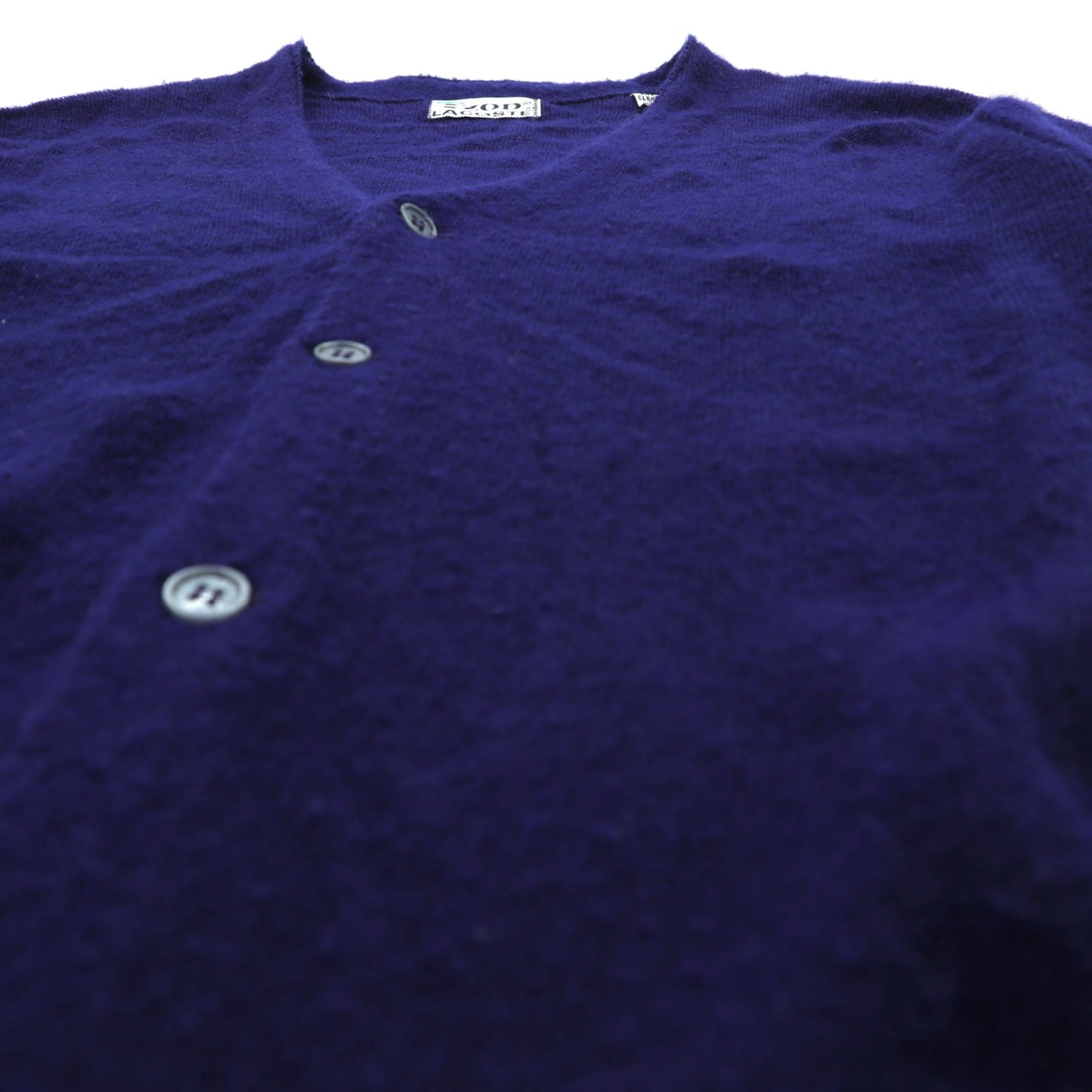 IZOD LACOSTE 70年代 Vネック ニット カーディガン L ネイビー アクリル 糸巻タグ