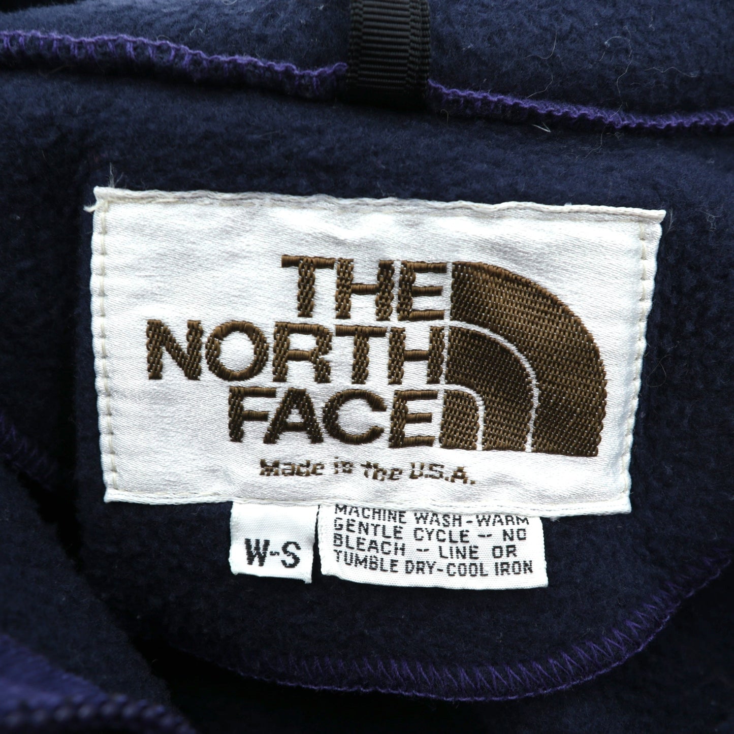 THE NORTH FACE 80年代 USA製 ヴィンテージ プルオーバー フリースジャケット S ネイビー ハーフジップ ハイネック スタンドカラー 茶タグ TALONジップ